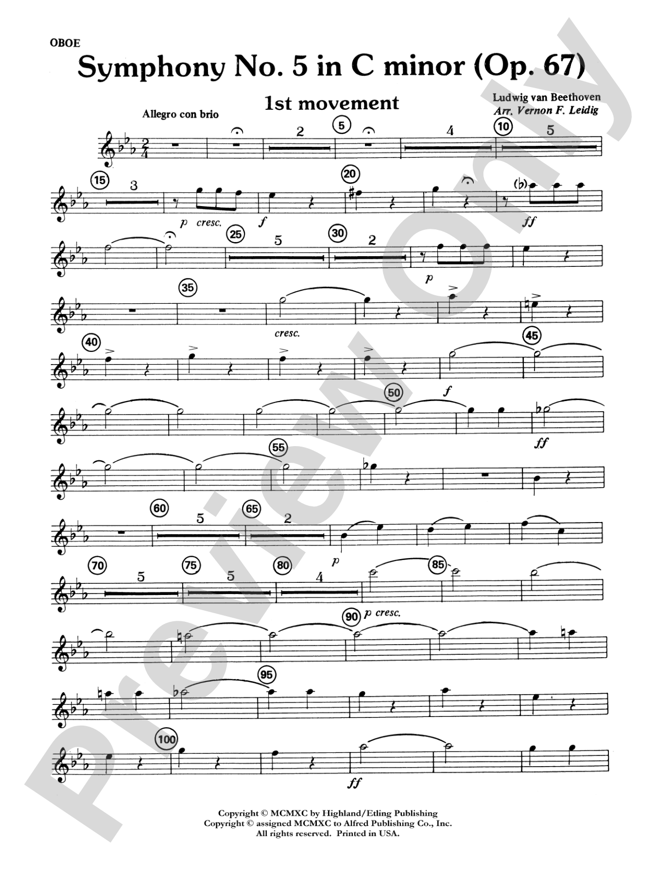 Beethoven's Symphony No. 5, 1st Movement: Oboe