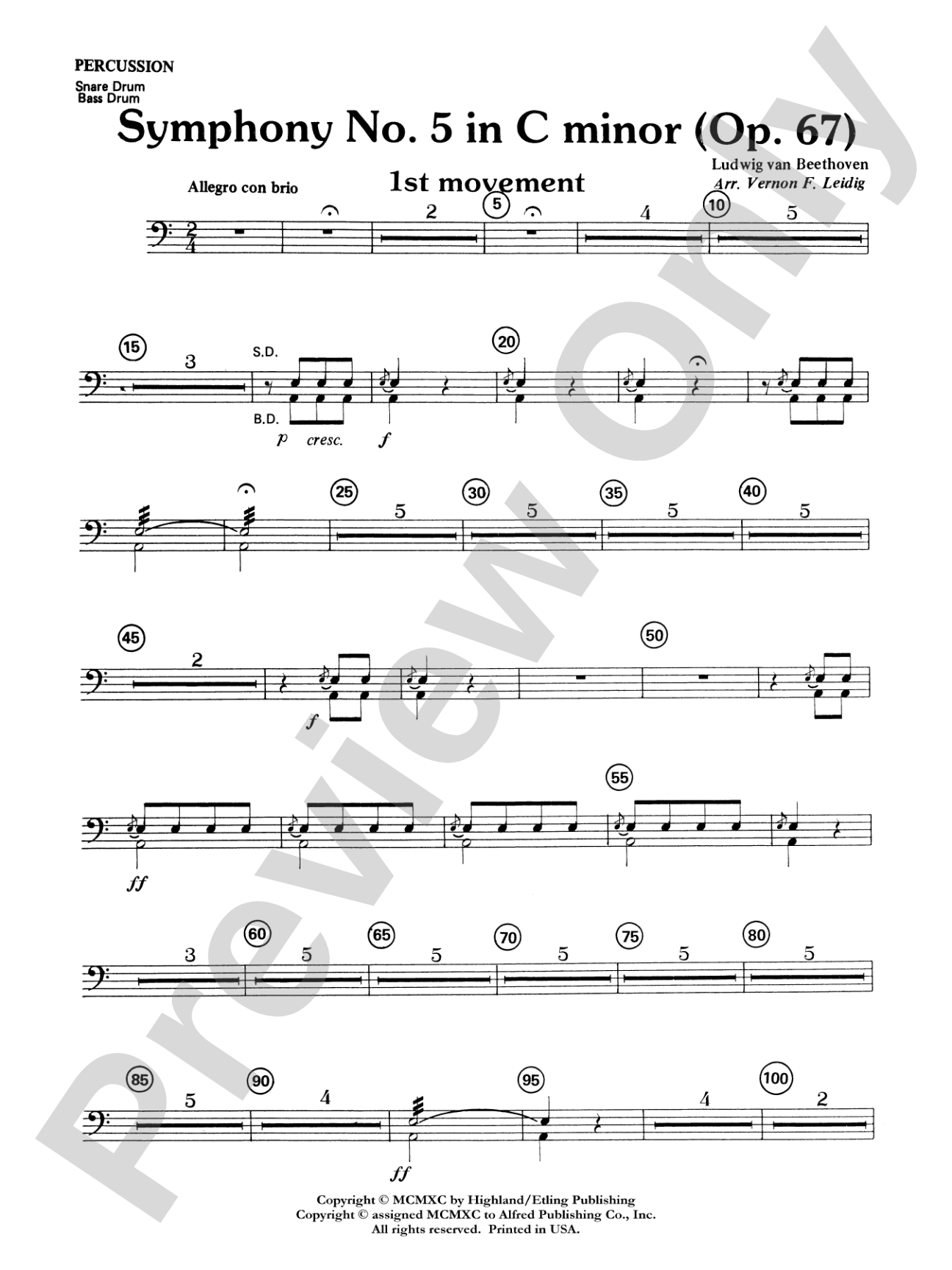 Beethoven's Symphony No. 5, 1st Movement: 1st Percussion