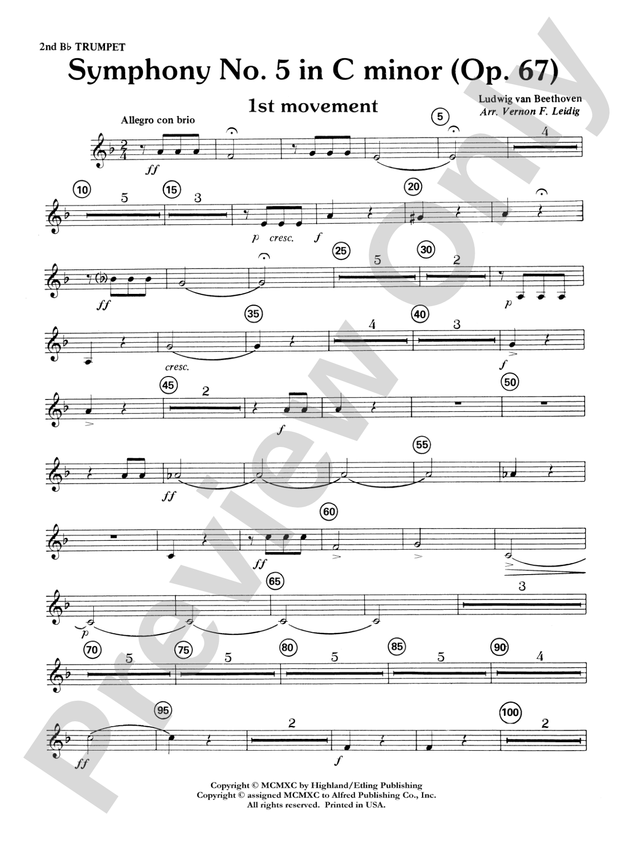 Beethoven's Symphony No. 5, 1st Movement: 2nd B-flat Trumpet