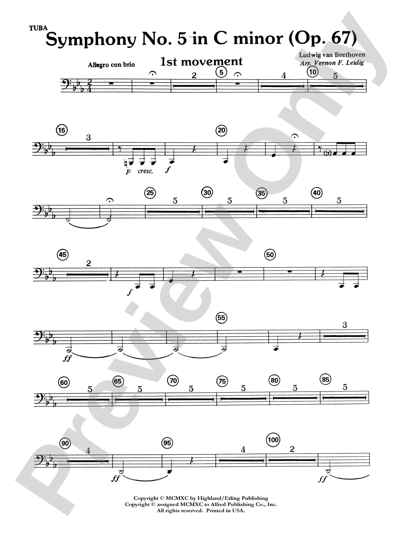 Beethoven's Symphony No. 5, 1st Movement: Tuba