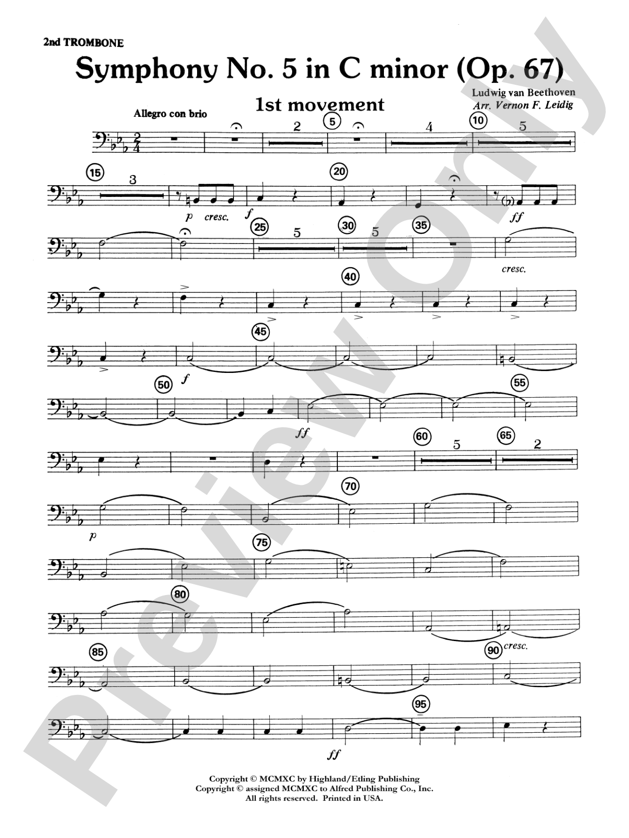 Beethoven's Symphony No. 5, 1st Movement: 2nd Trombone