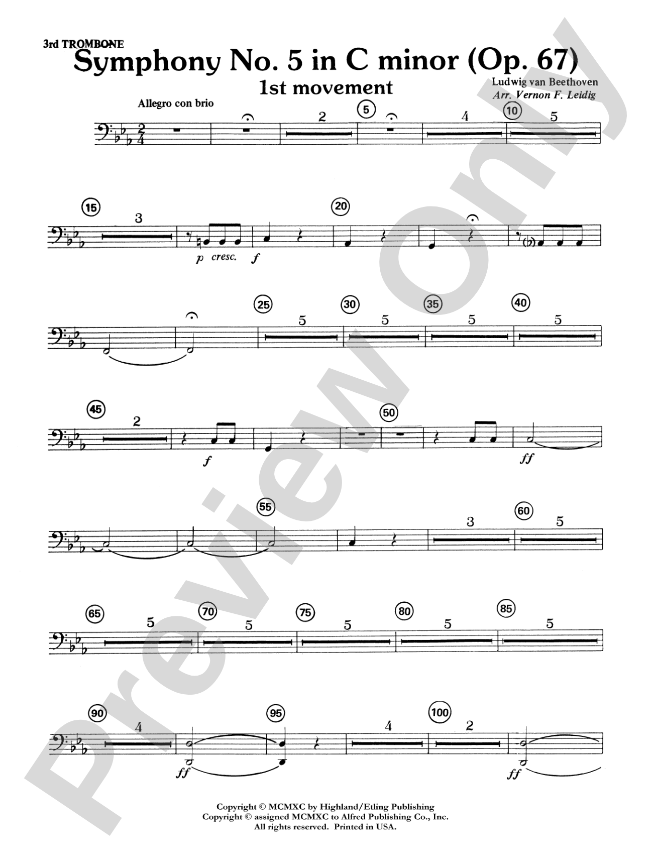 Beethoven's Symphony No. 5, 1st Movement: 3rd Trombone