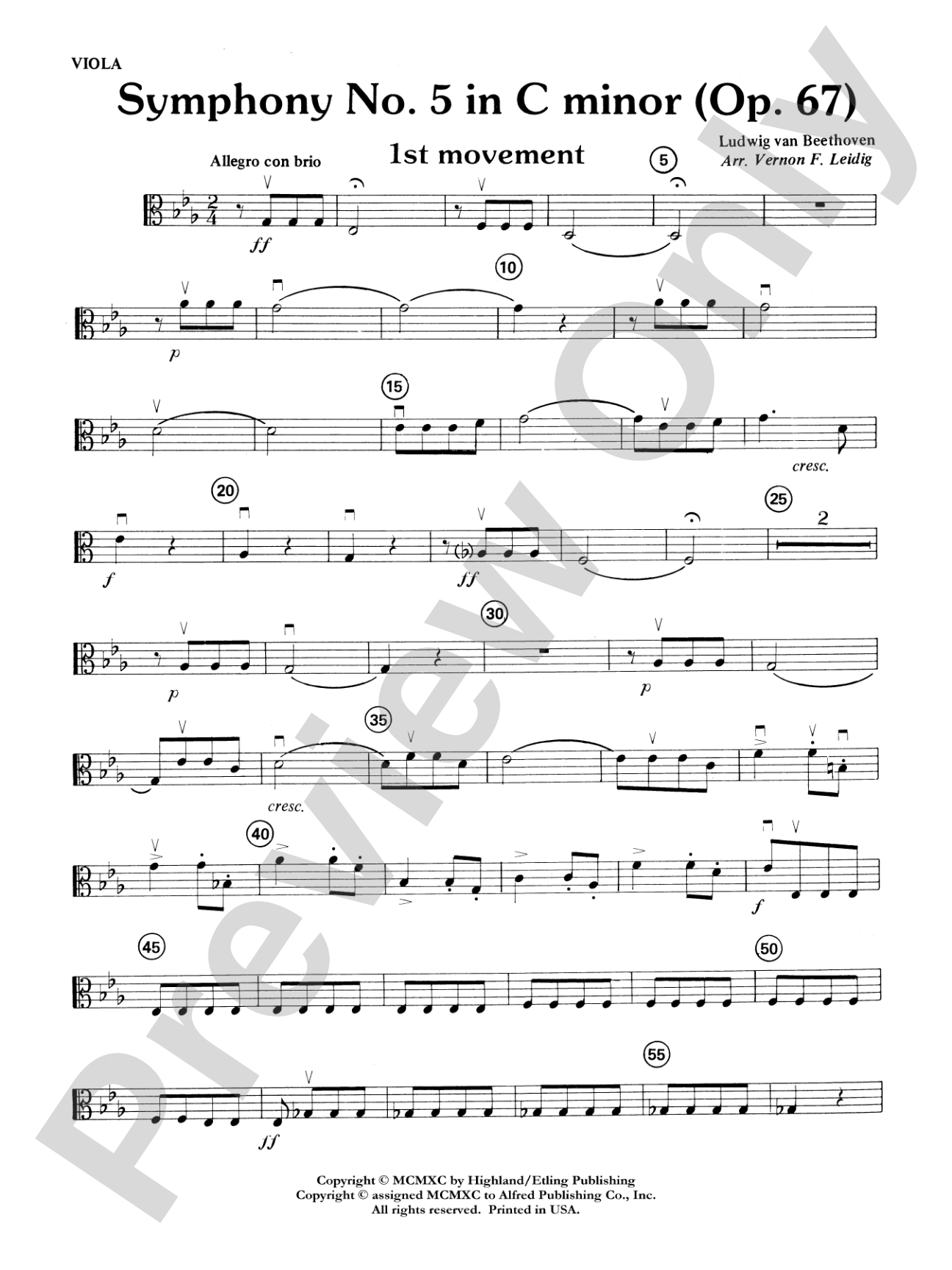 Beethoven's Symphony No. 5, 1st Movement: Viola