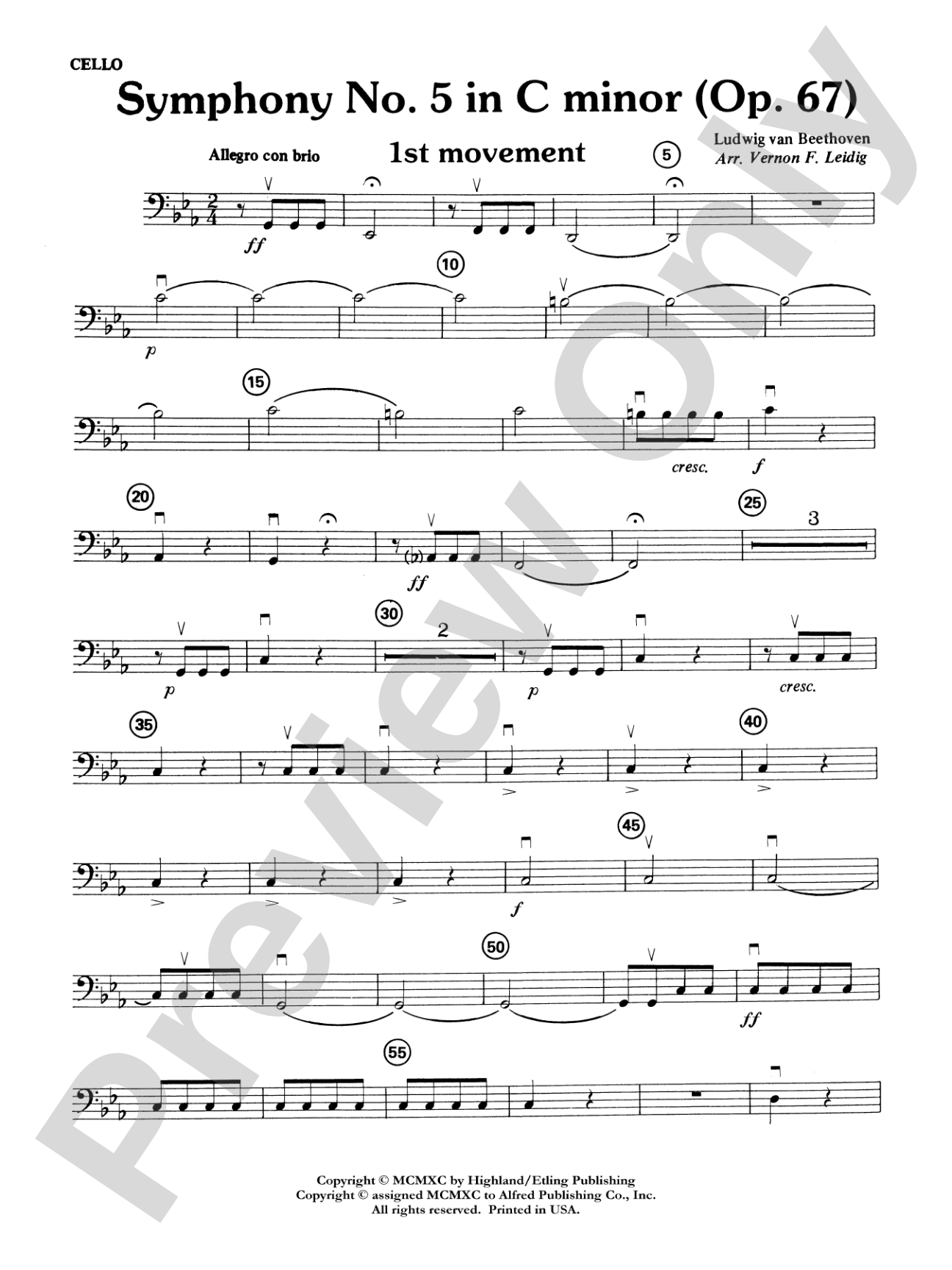 Beethoven's Symphony No. 5, 1st Movement: Cello