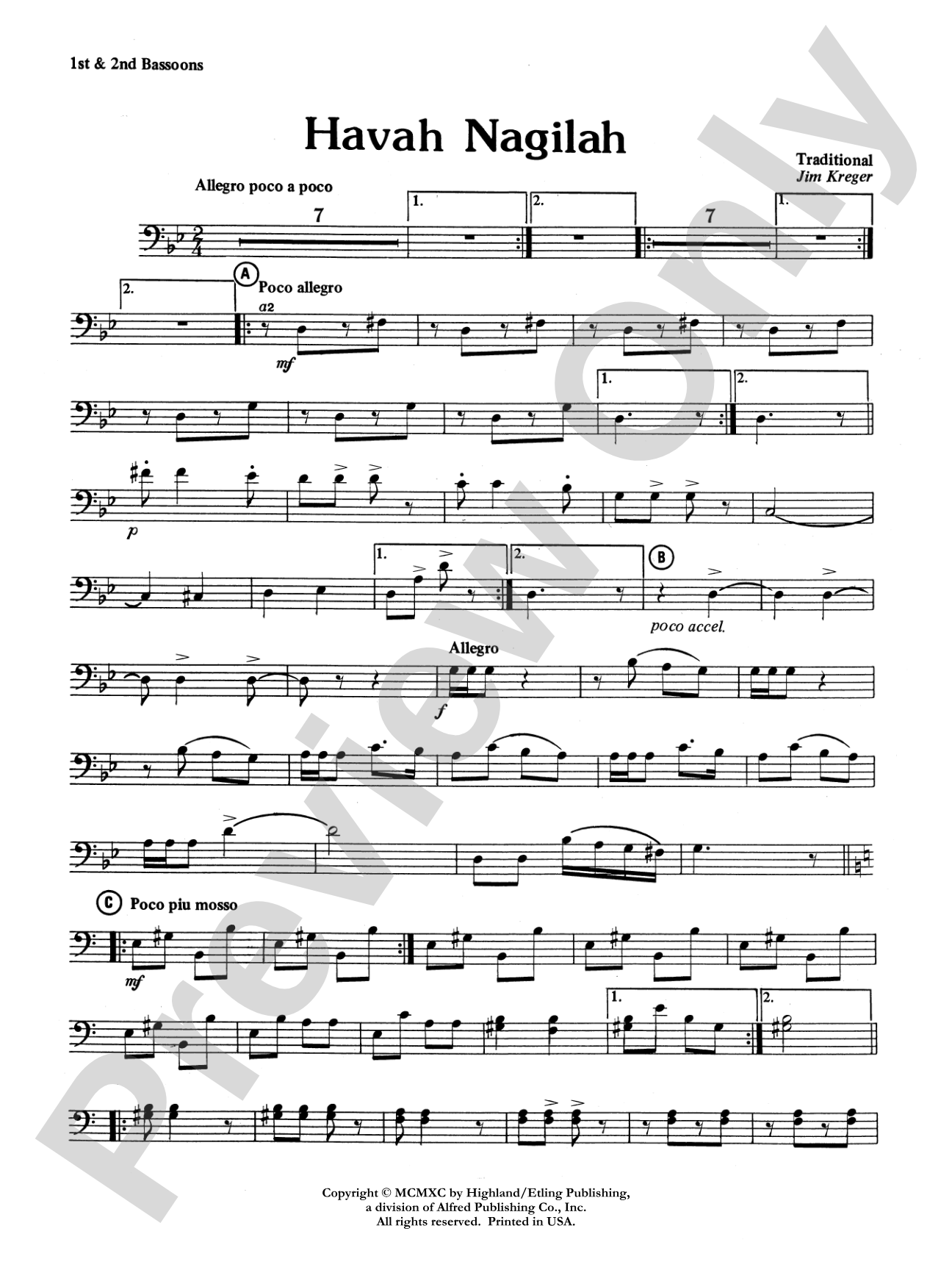 Havah Nagilah: Bassoon
