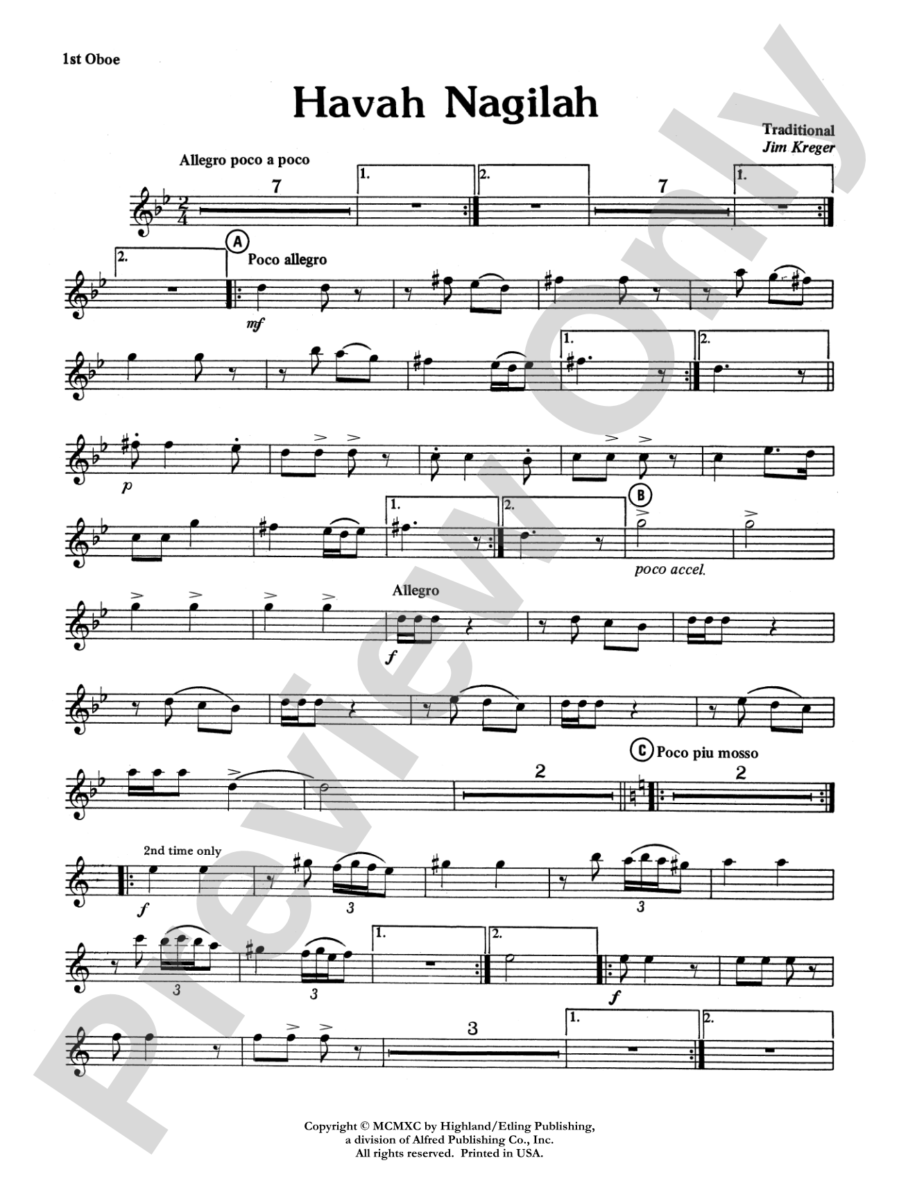 Havah Nagilah: Oboe