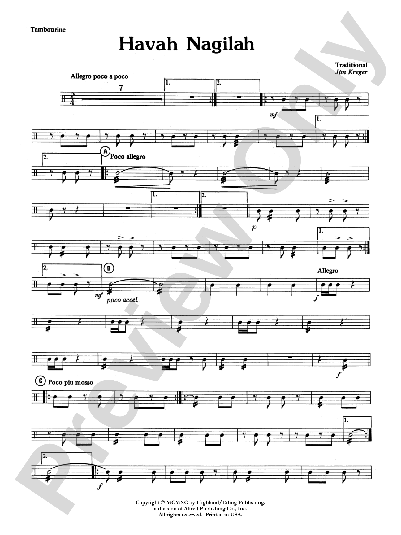 Havah Nagilah: 2nd Percussion