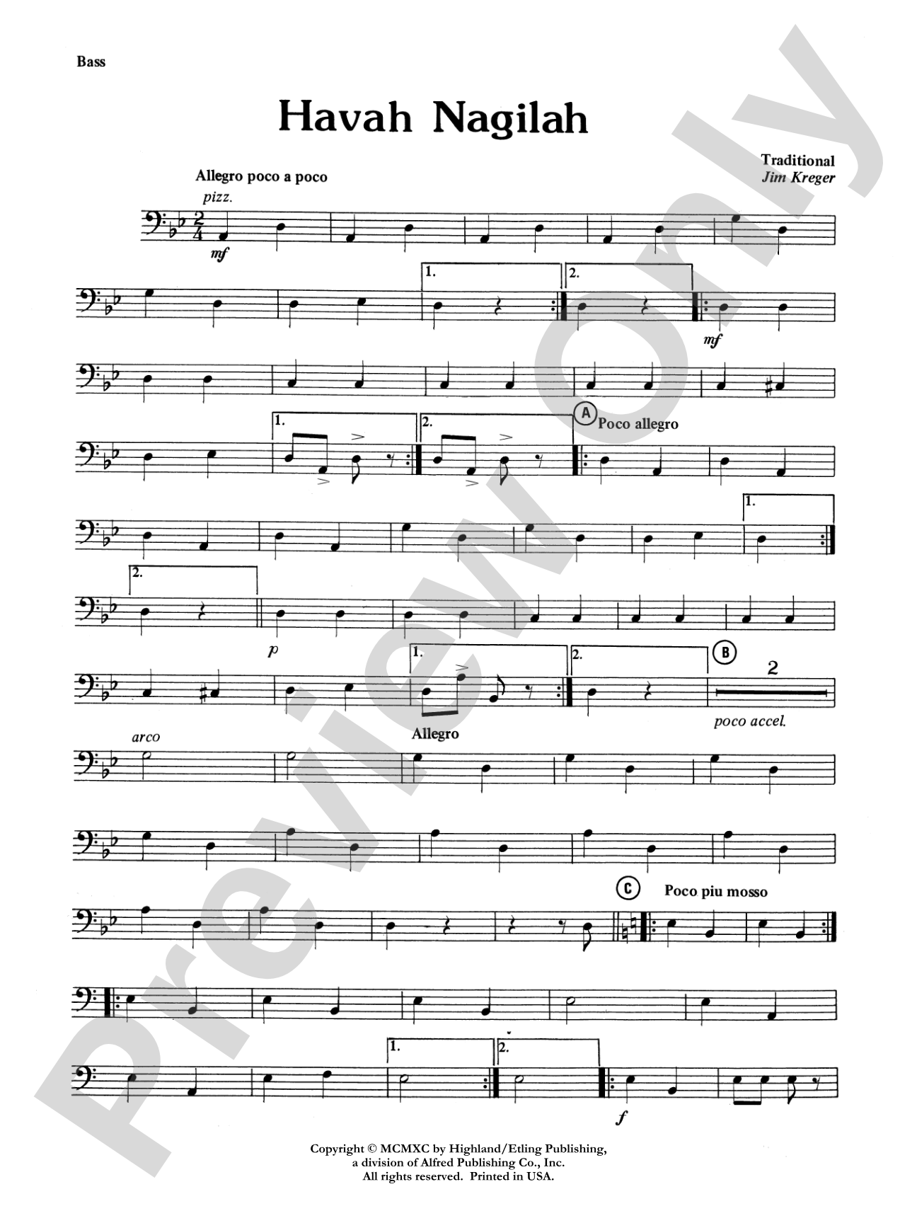 Havah Nagilah: String Bass