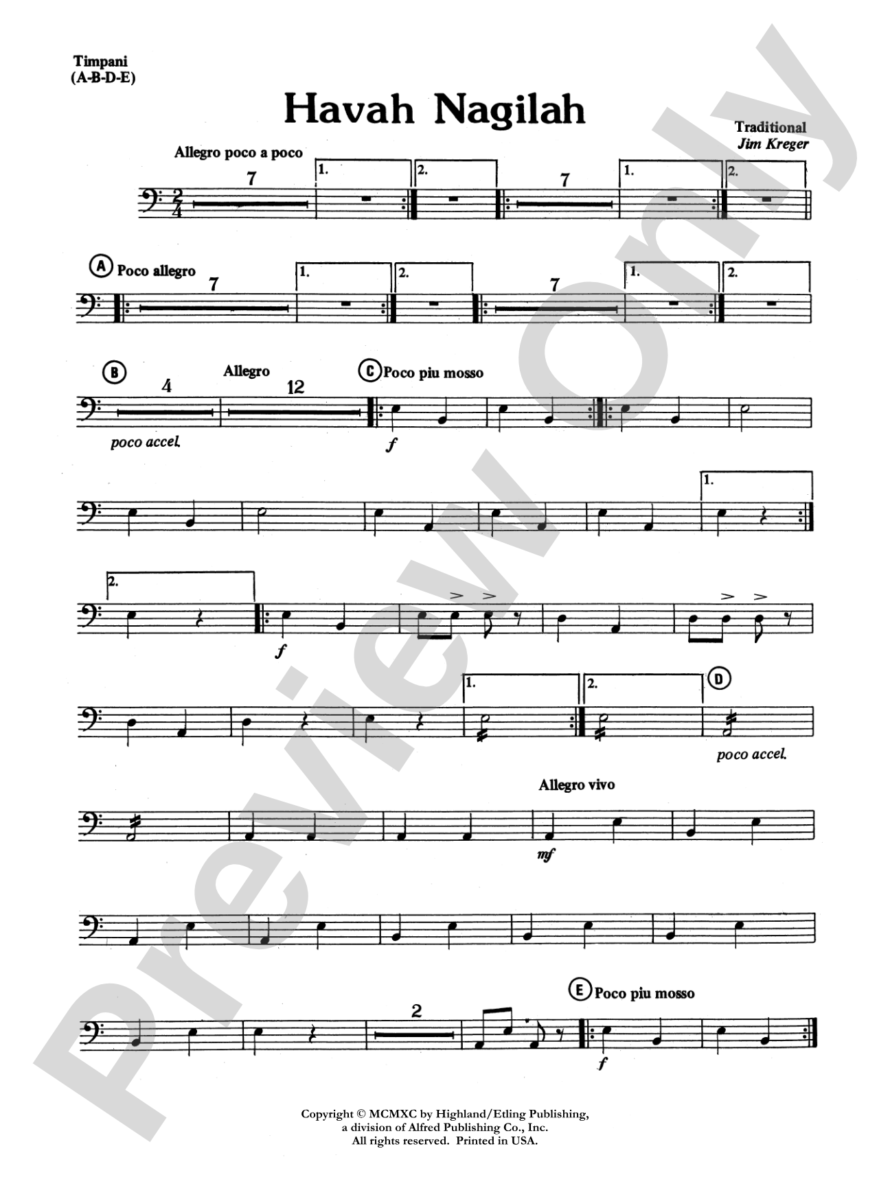 Havah Nagilah: Timpani