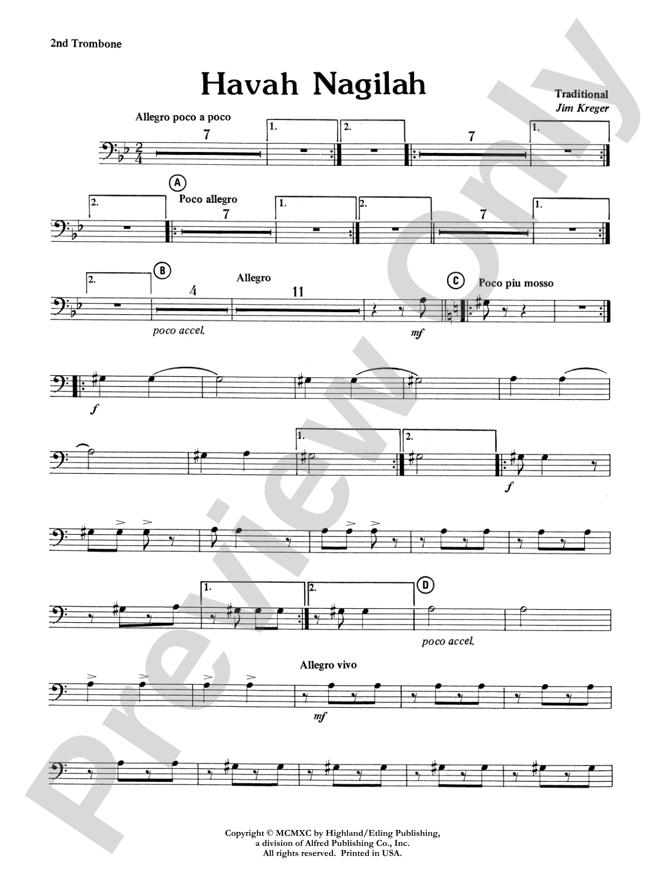 Havah Nagilah: 2nd Trombone