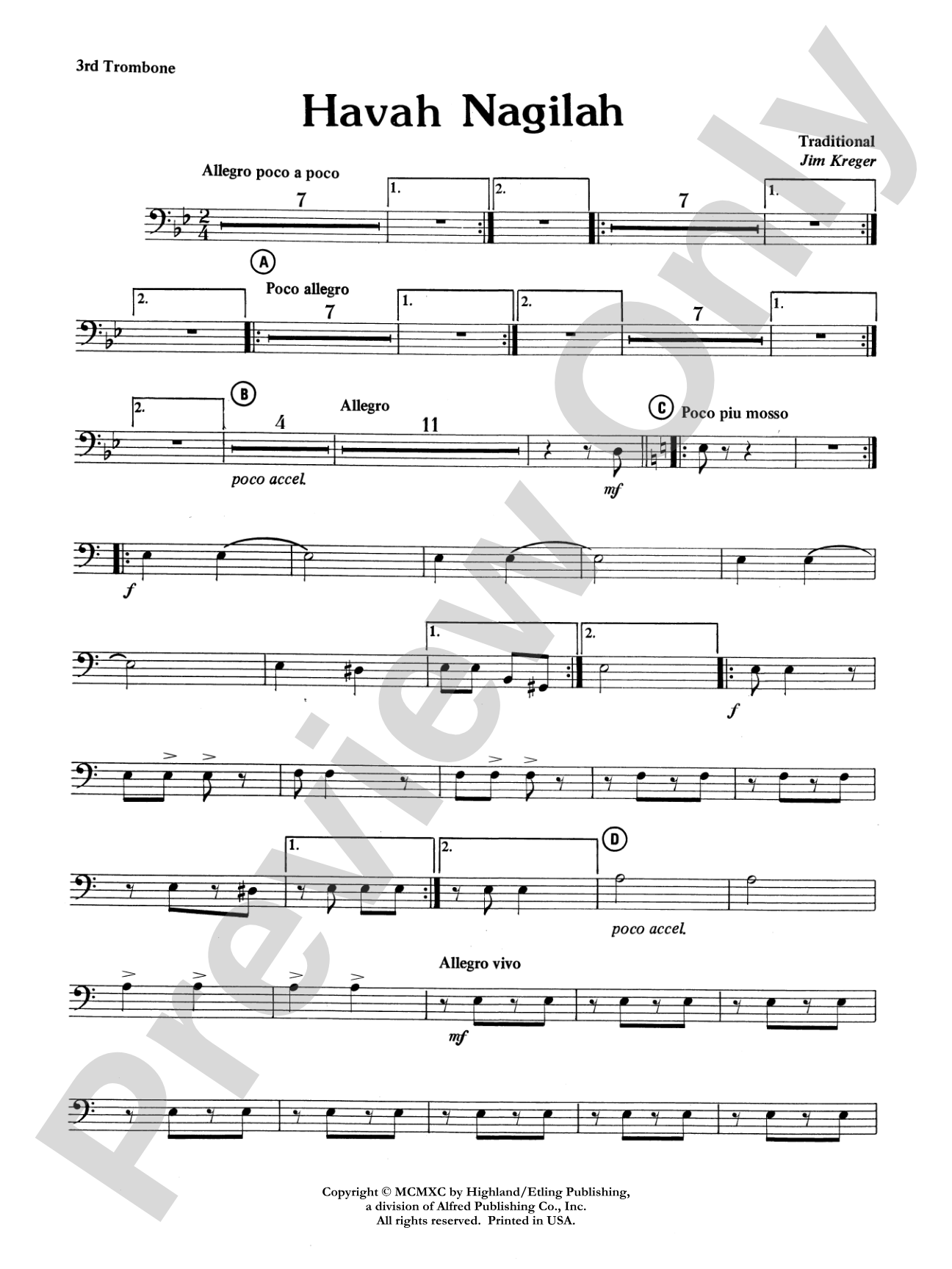 Havah Nagilah: 3rd Trombone