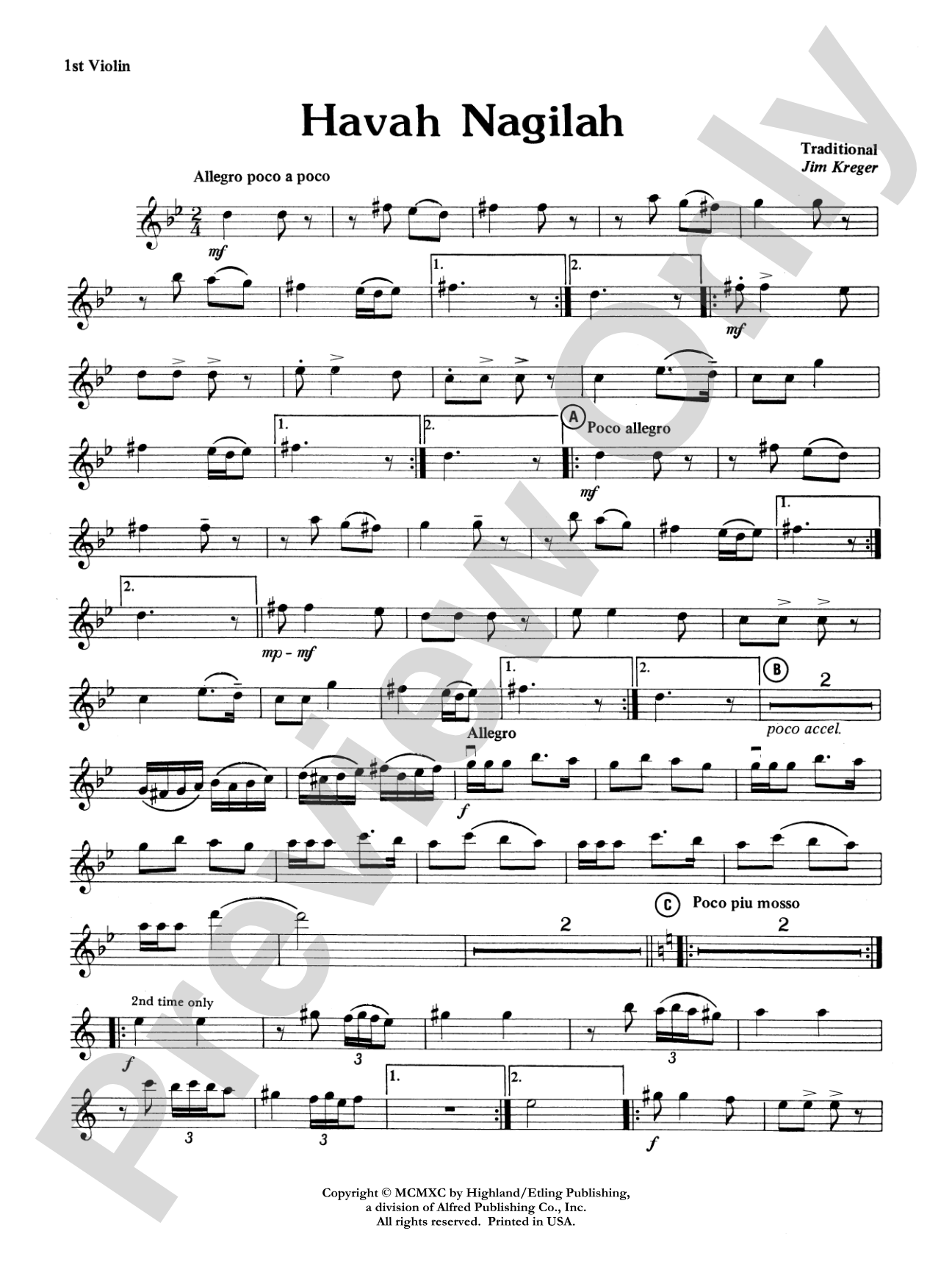 Havah Nagilah: 1st Violin