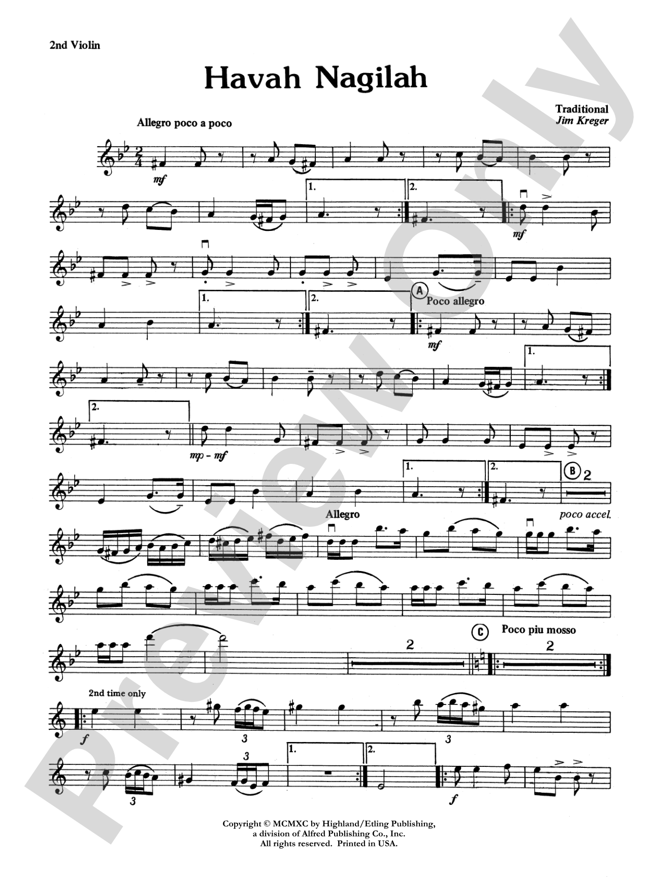 Havah Nagilah: 2nd Violin