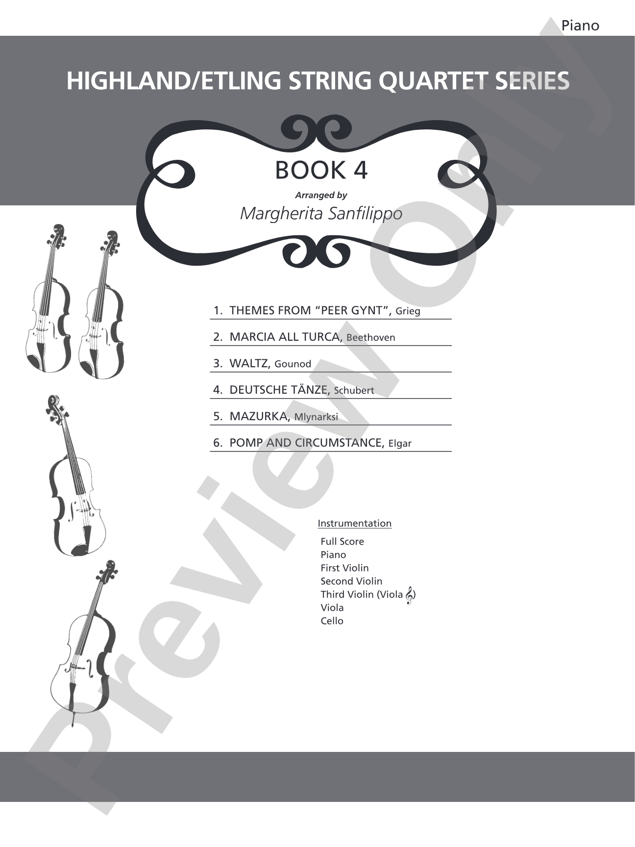 Highland/Etling String Quartet Series: Set 4: Piano Accompaniment