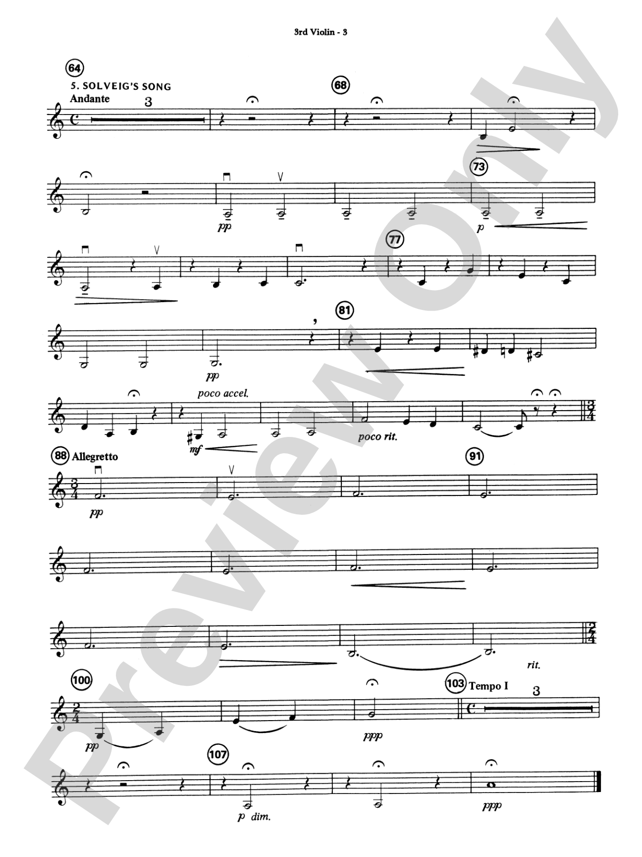 Highland/Etling String Quartet Series: Set 4: 3rd Violin (Viola [TC])