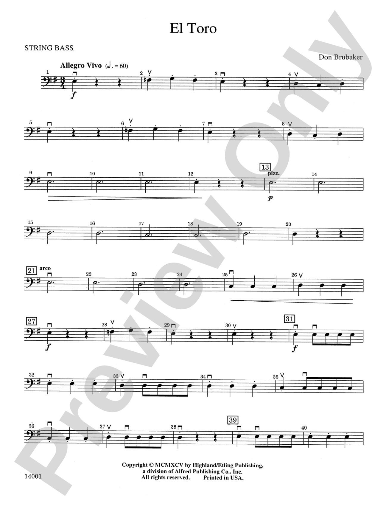 El Toro: String Bass