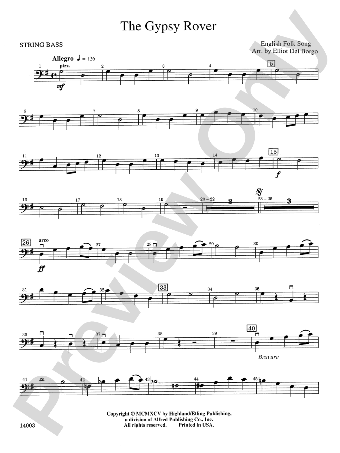 The Gypsy Rover: String Bass