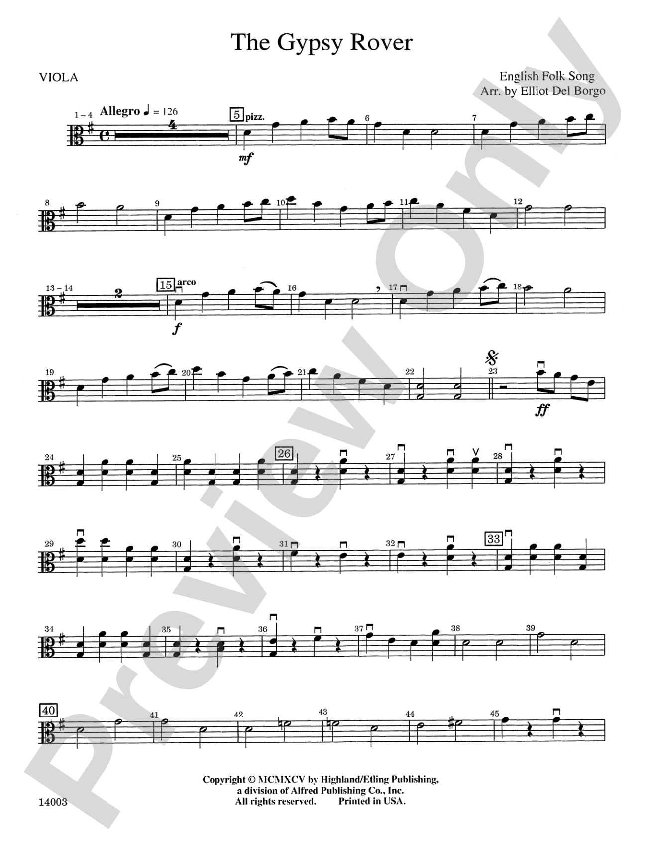 The Gypsy Rover: Viola