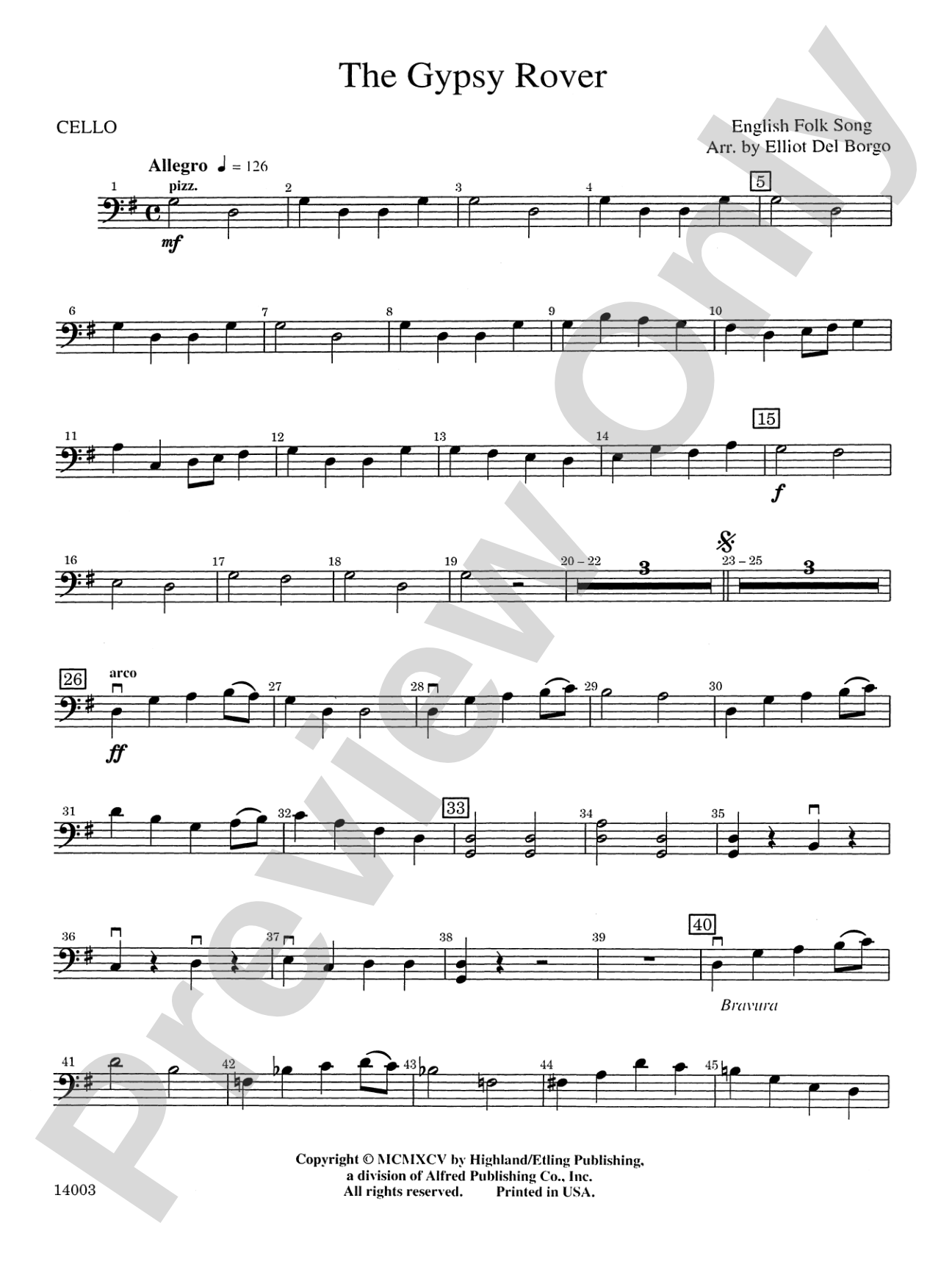 The Gypsy Rover: Cello