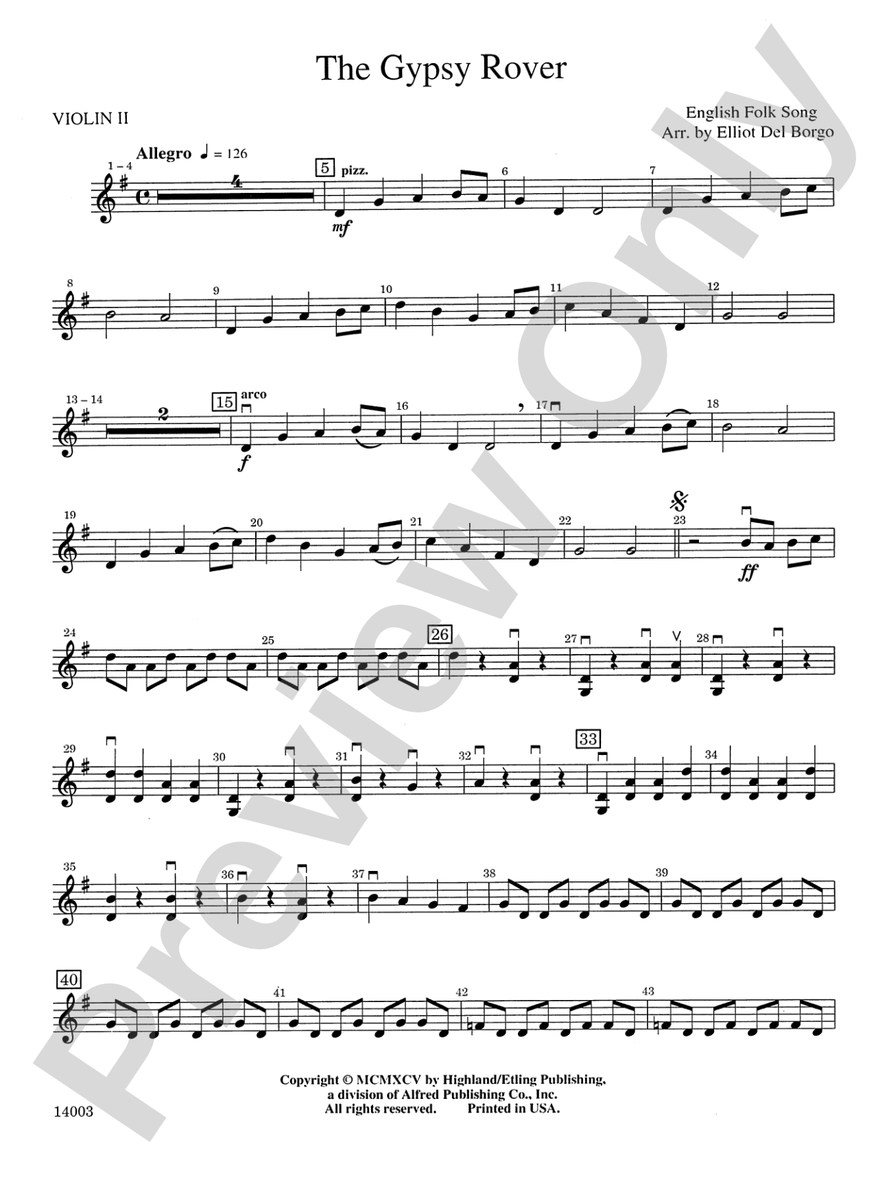 The Gypsy Rover: 2nd Violin
