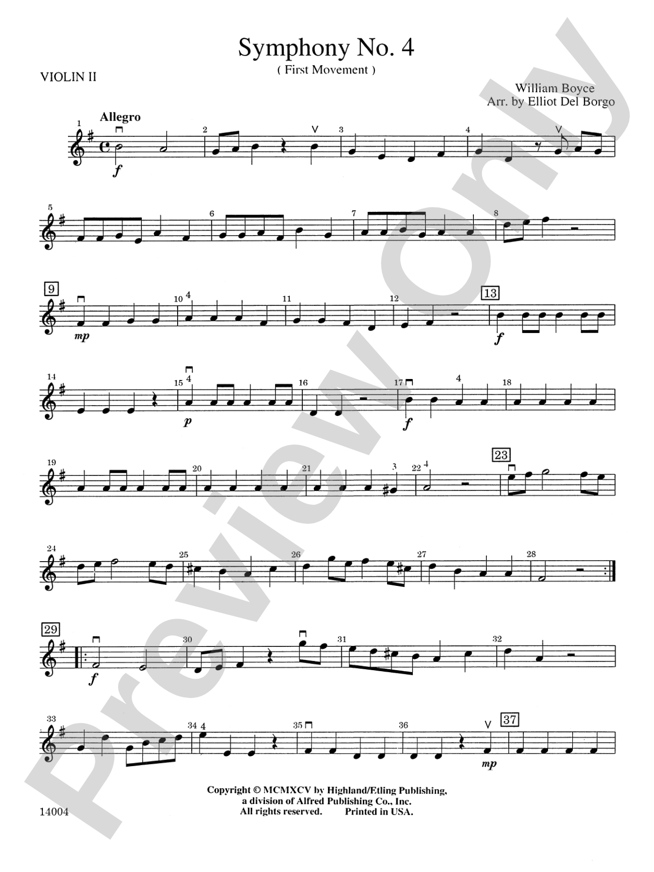 Symphony No. 4, 1st Movement: 2nd Violin
