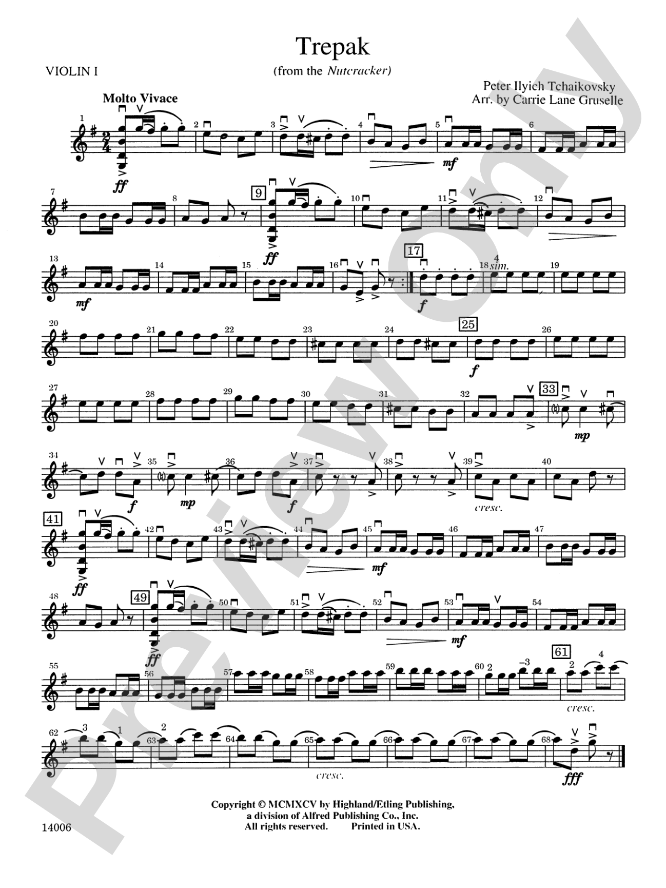 Trepak: 1st Violin