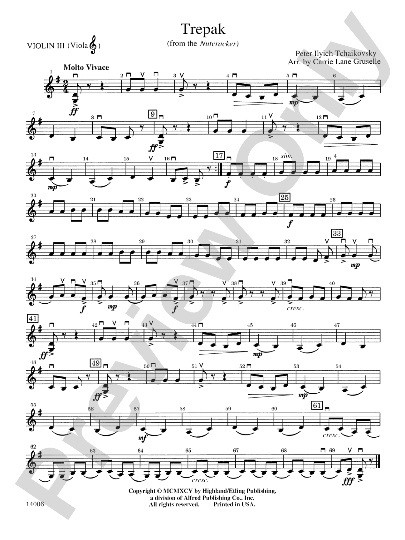 Trepak: 3rd Violin (Viola [TC])