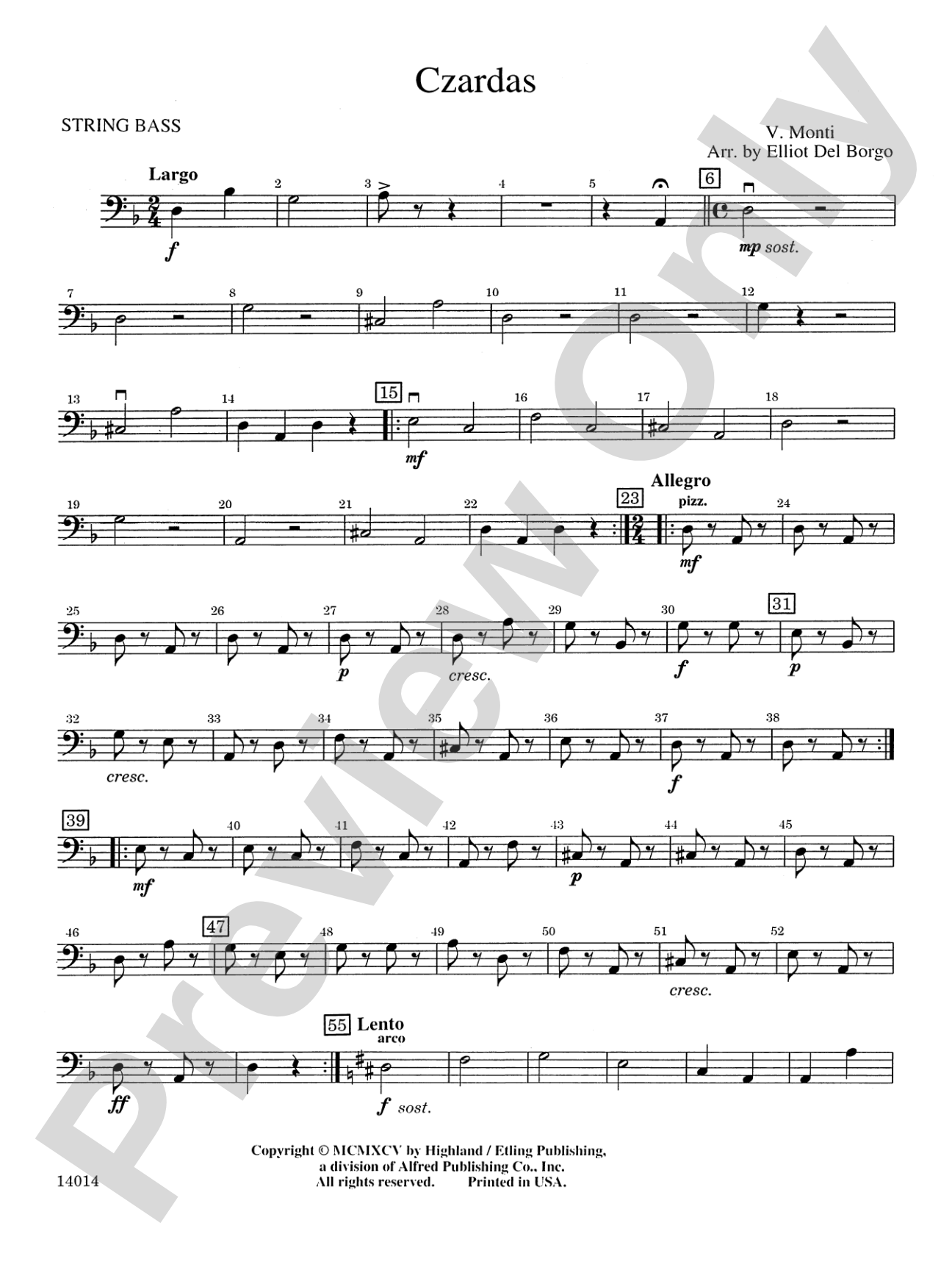 Czardas: String Bass