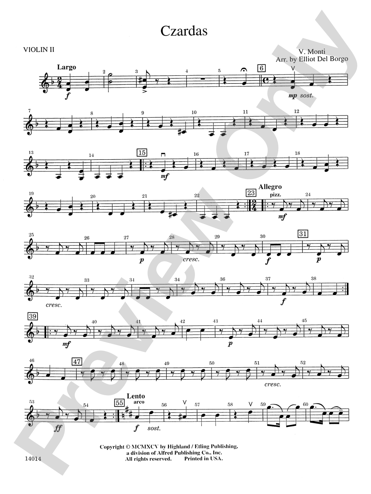 Czardas: 2nd Violin