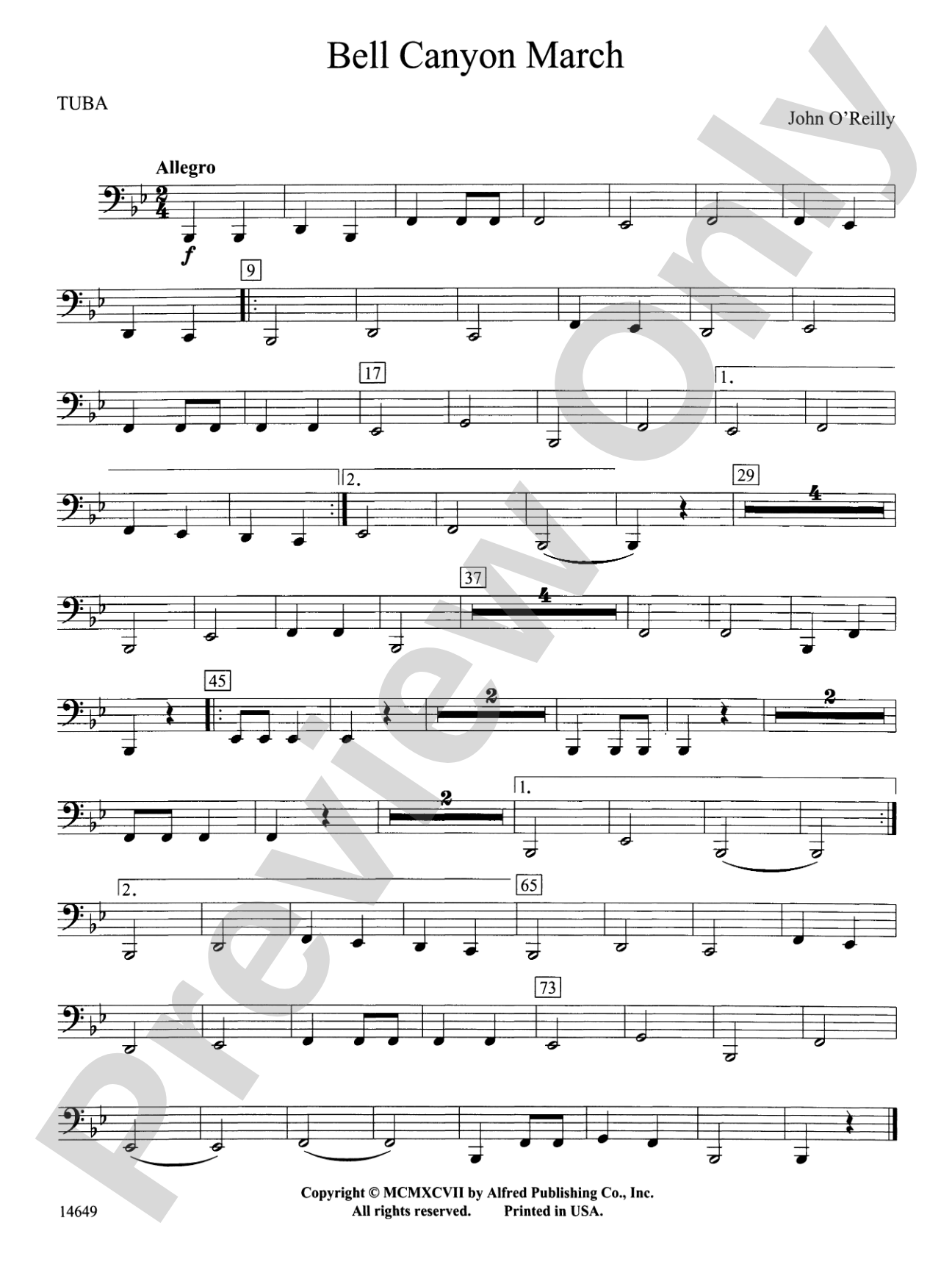 Bell Canyon March: Tuba