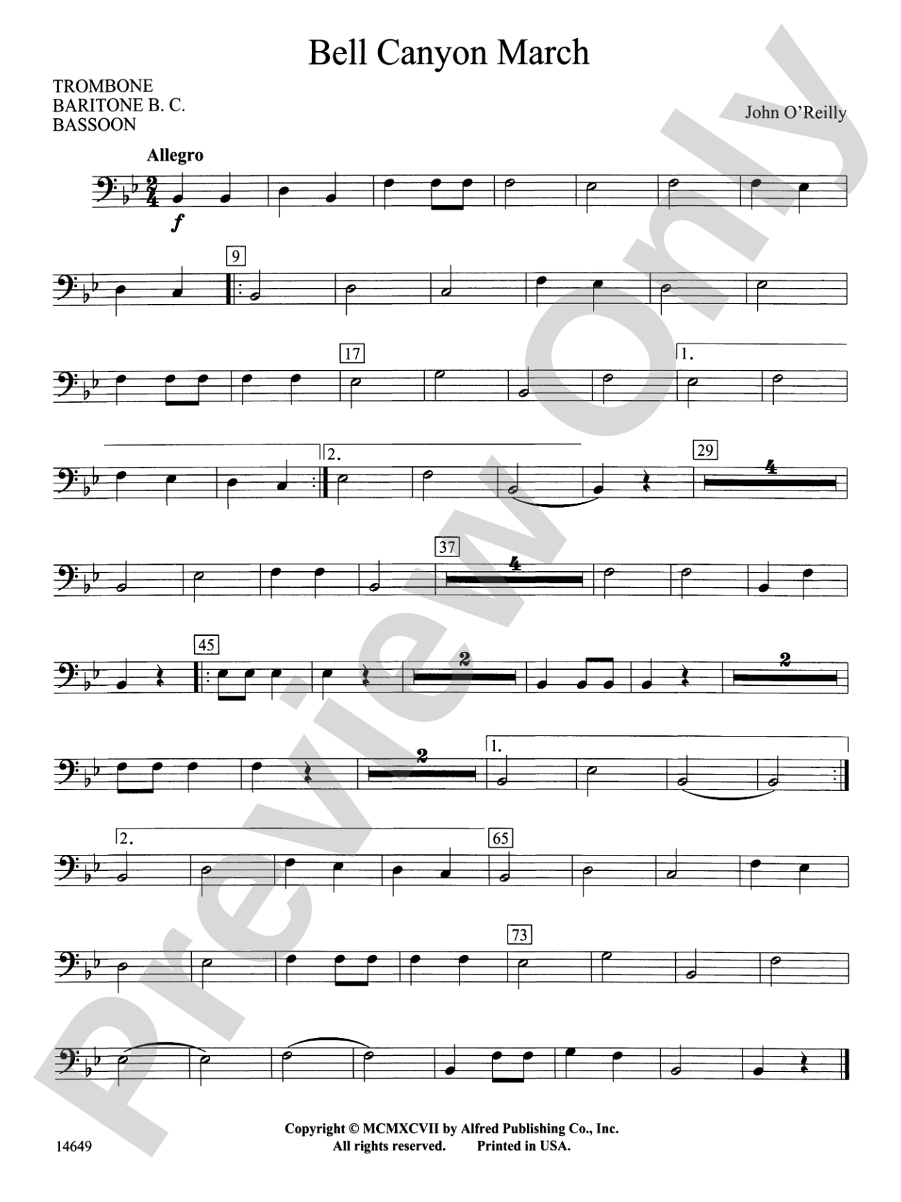 Bell Canyon March: 1st Trombone