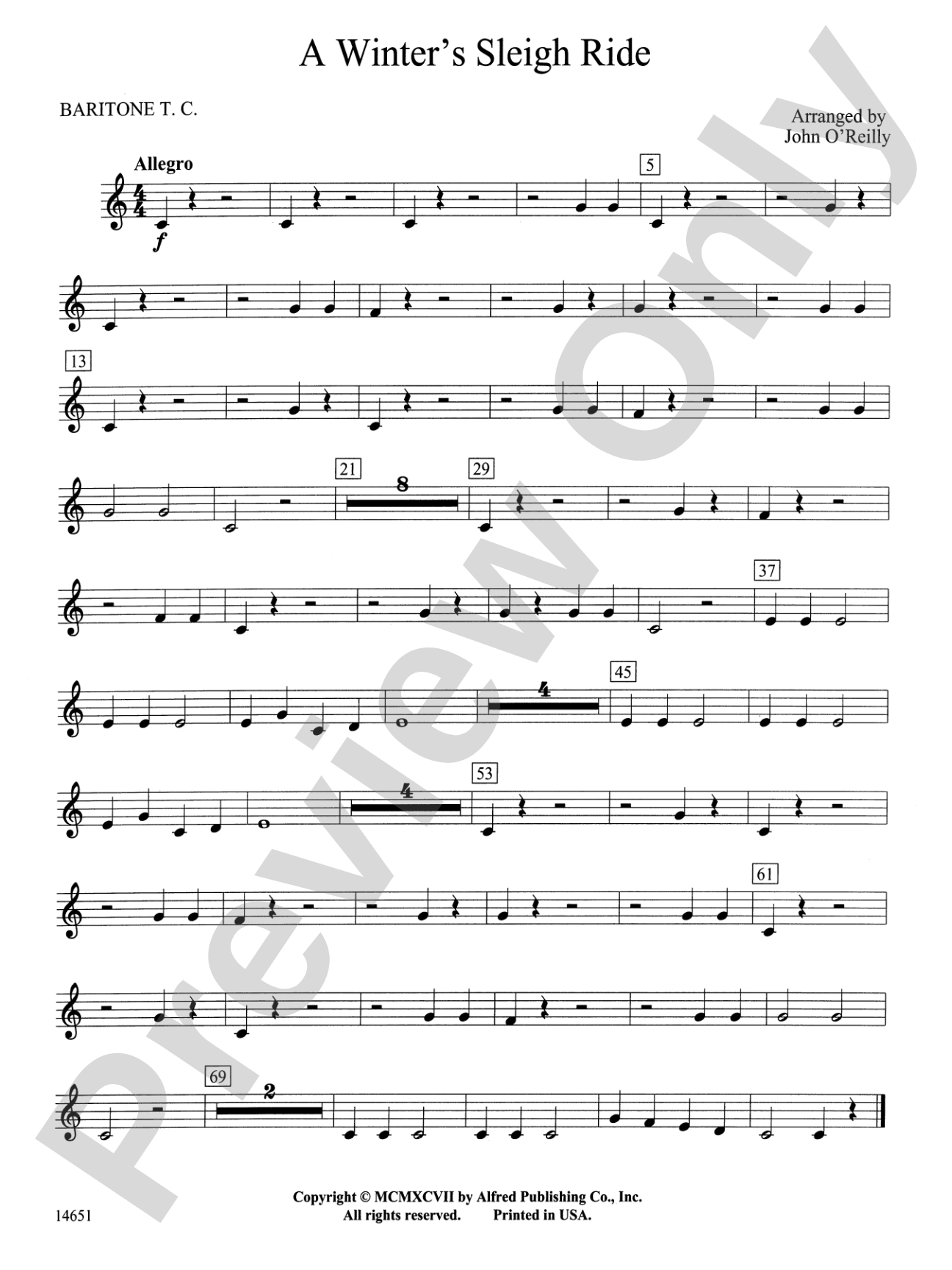 A Winter's Sleighride: Baritone T.C.