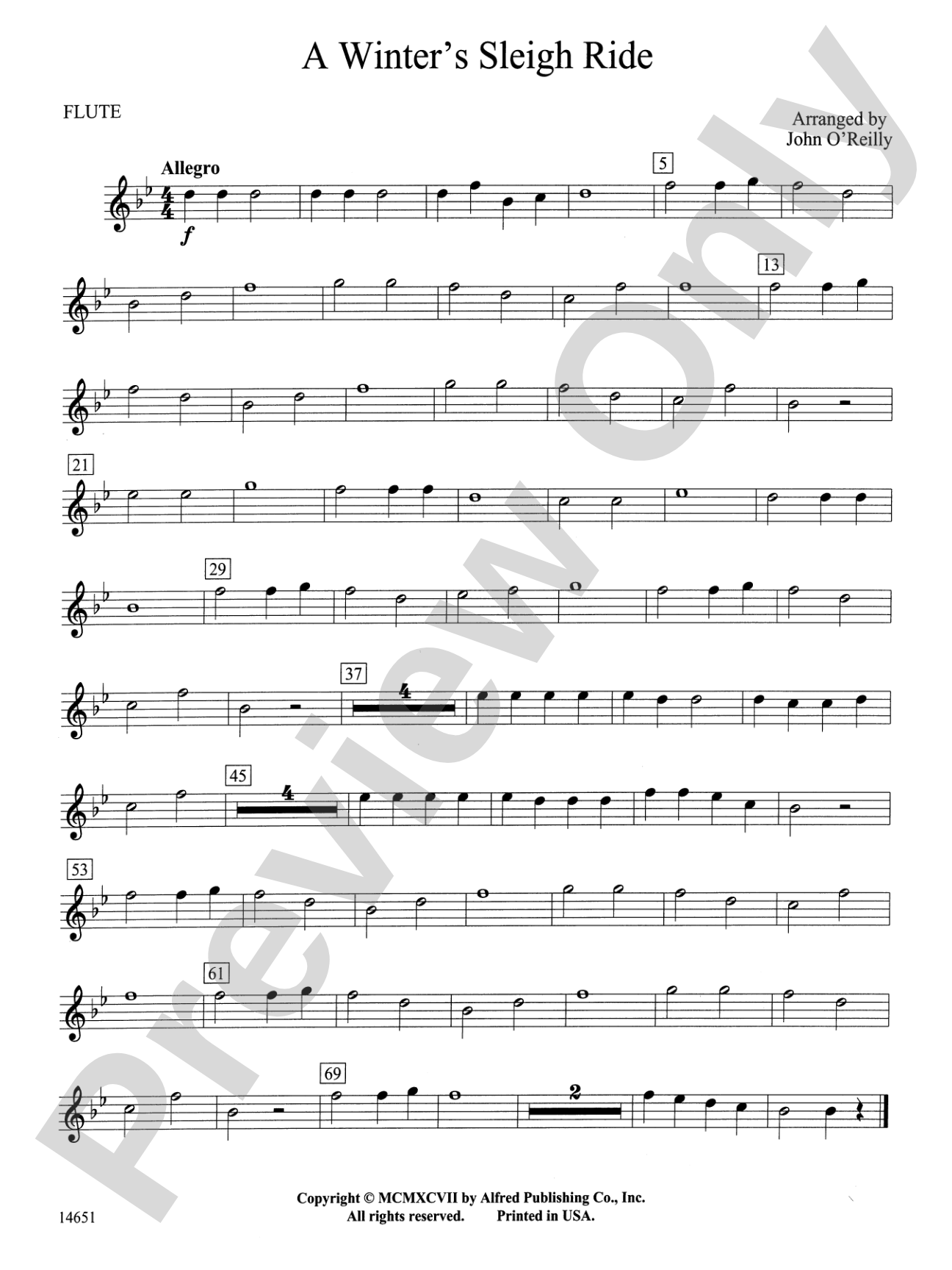 A Winter's Sleighride: Flute
