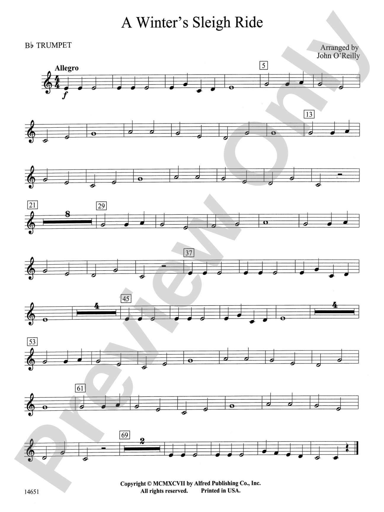 A Winter's Sleighride: 1st B-flat Trumpet