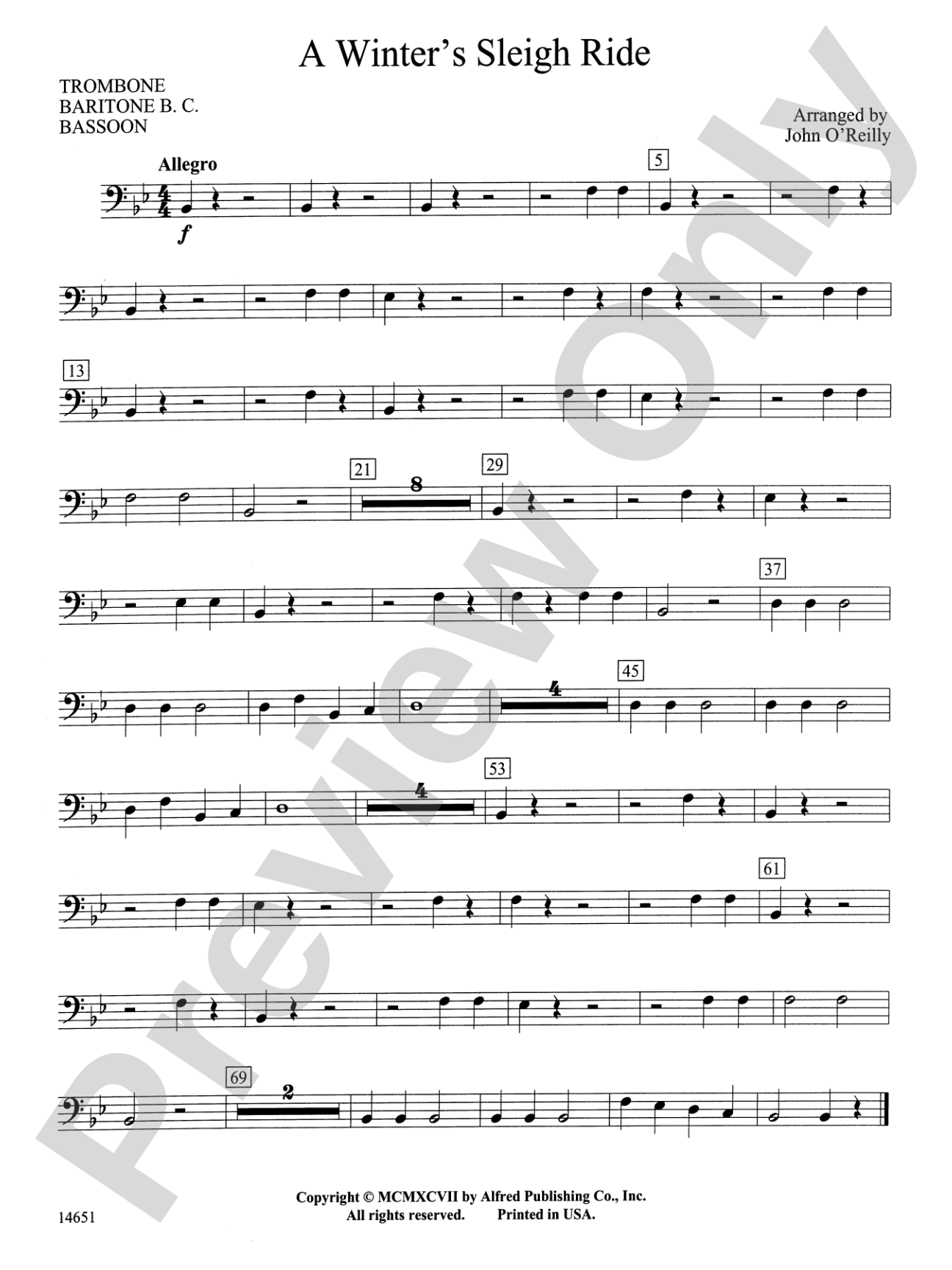A Winter's Sleighride: 1st Trombone