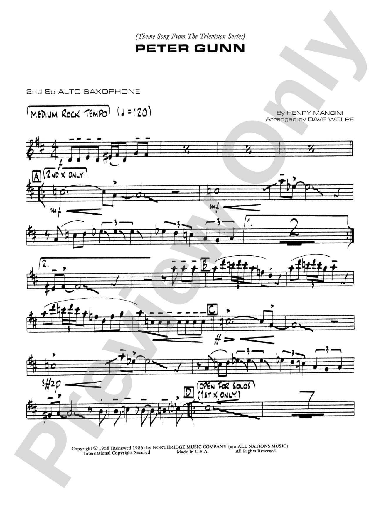 Peter Gunn: 2nd E-flat Alto Saxophone