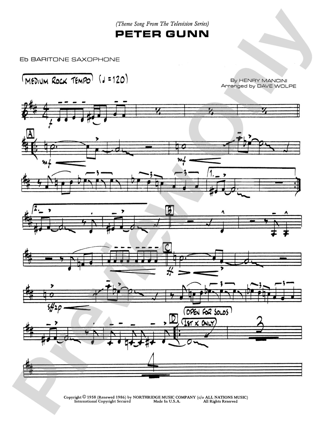 Peter Gunn: E-flat Baritone Saxophone
