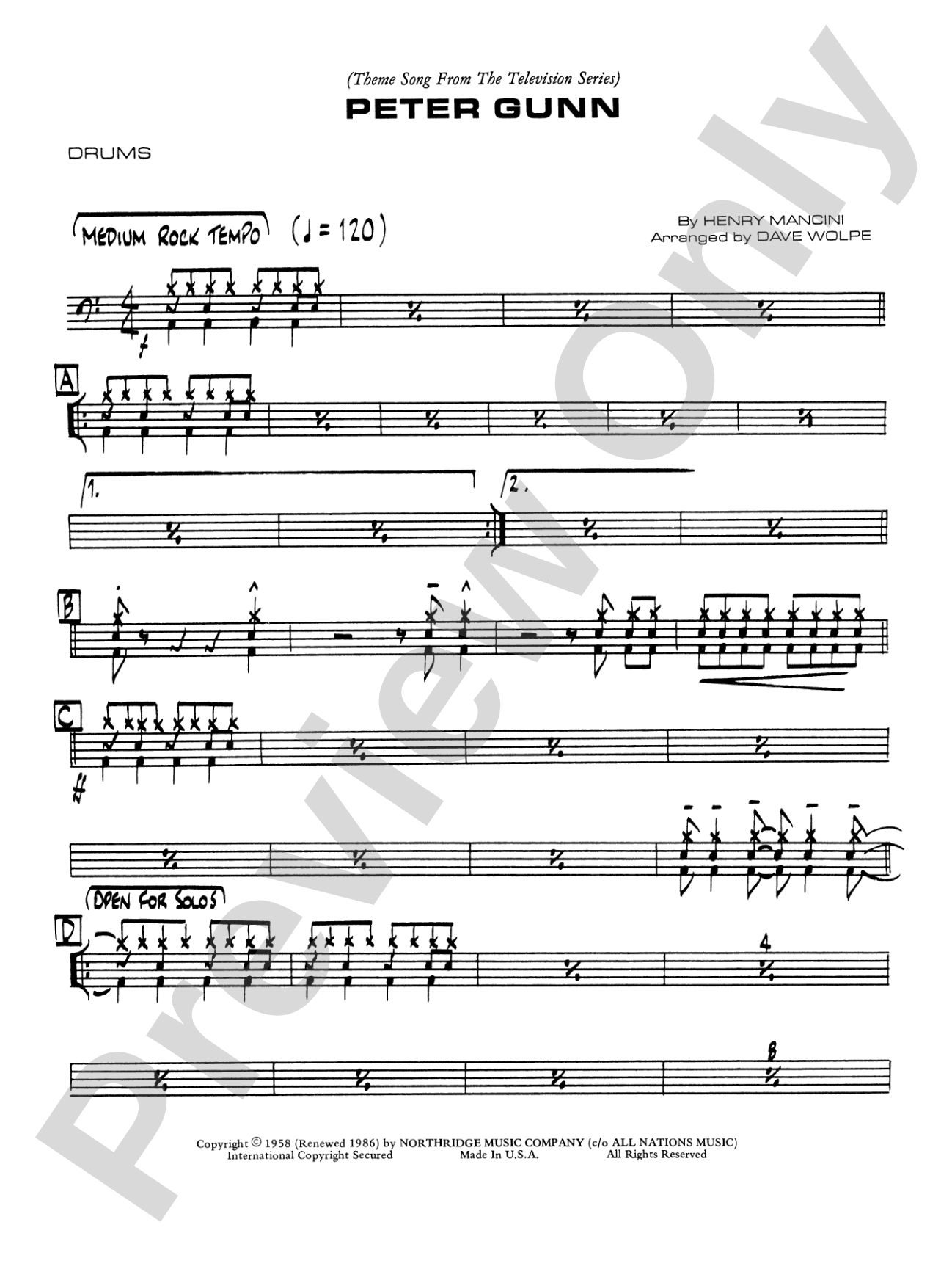 Peter Gunn: Drums