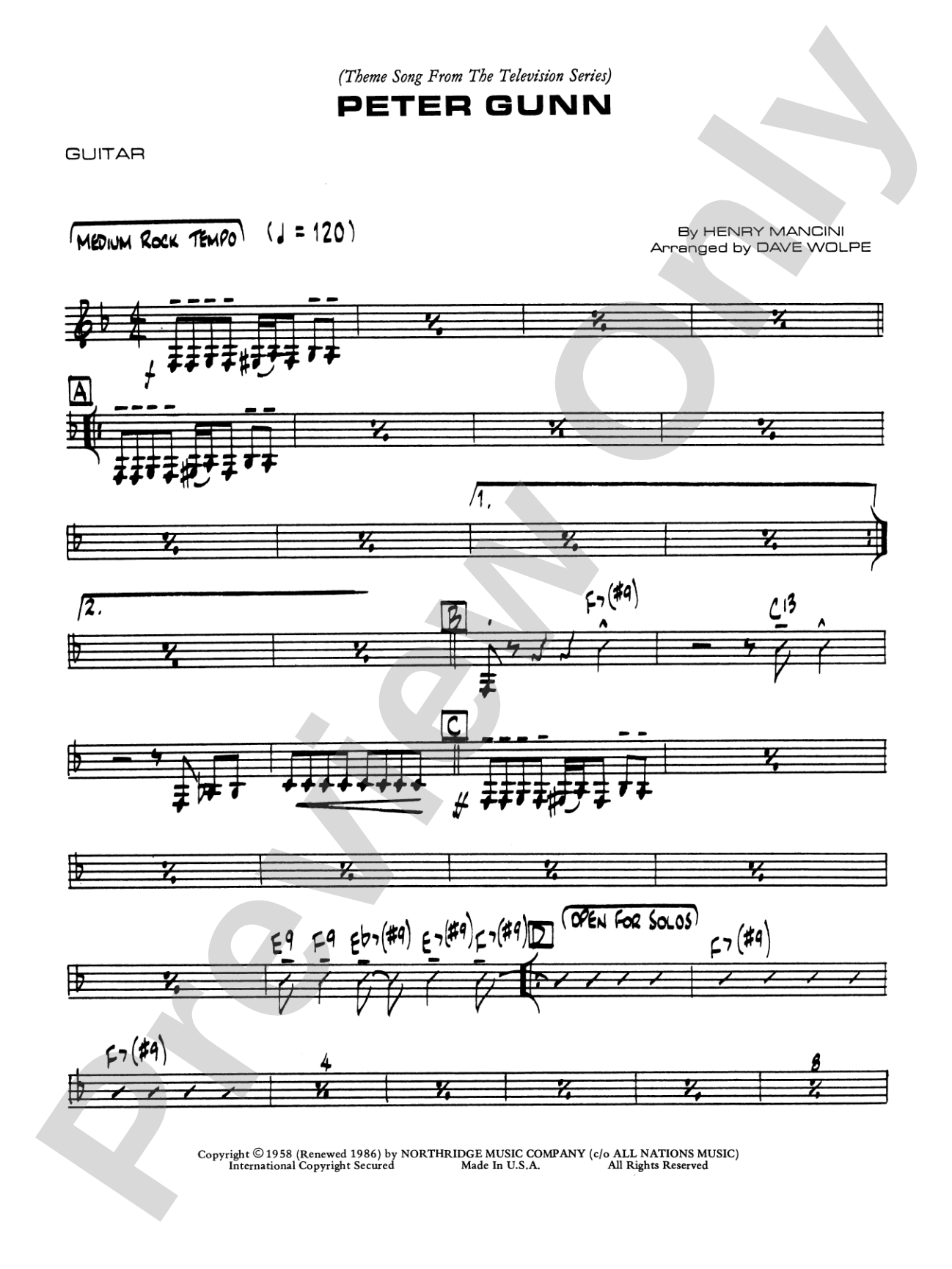 Peter Gunn: Guitar