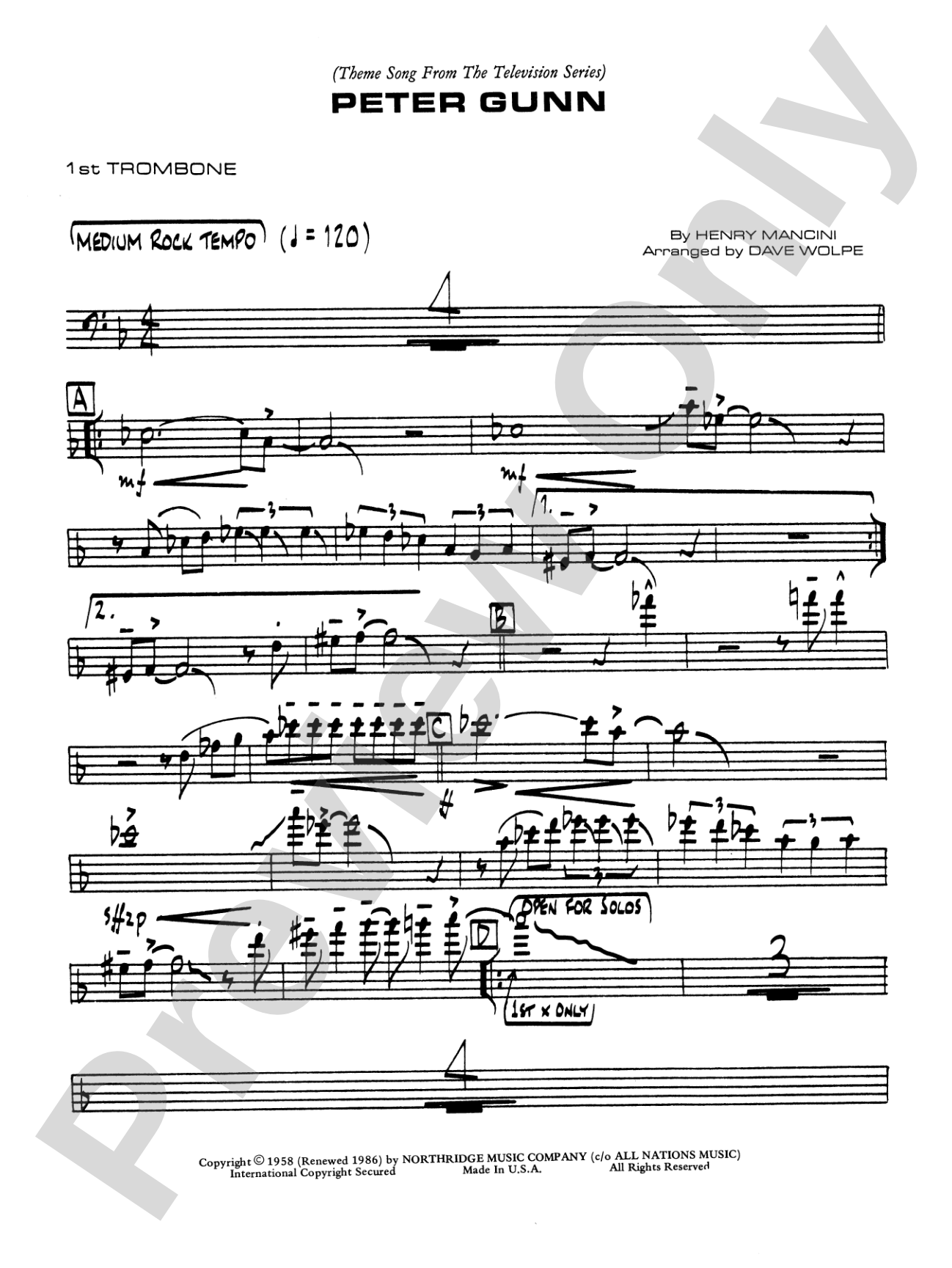 Peter Gunn: 1st Trombone