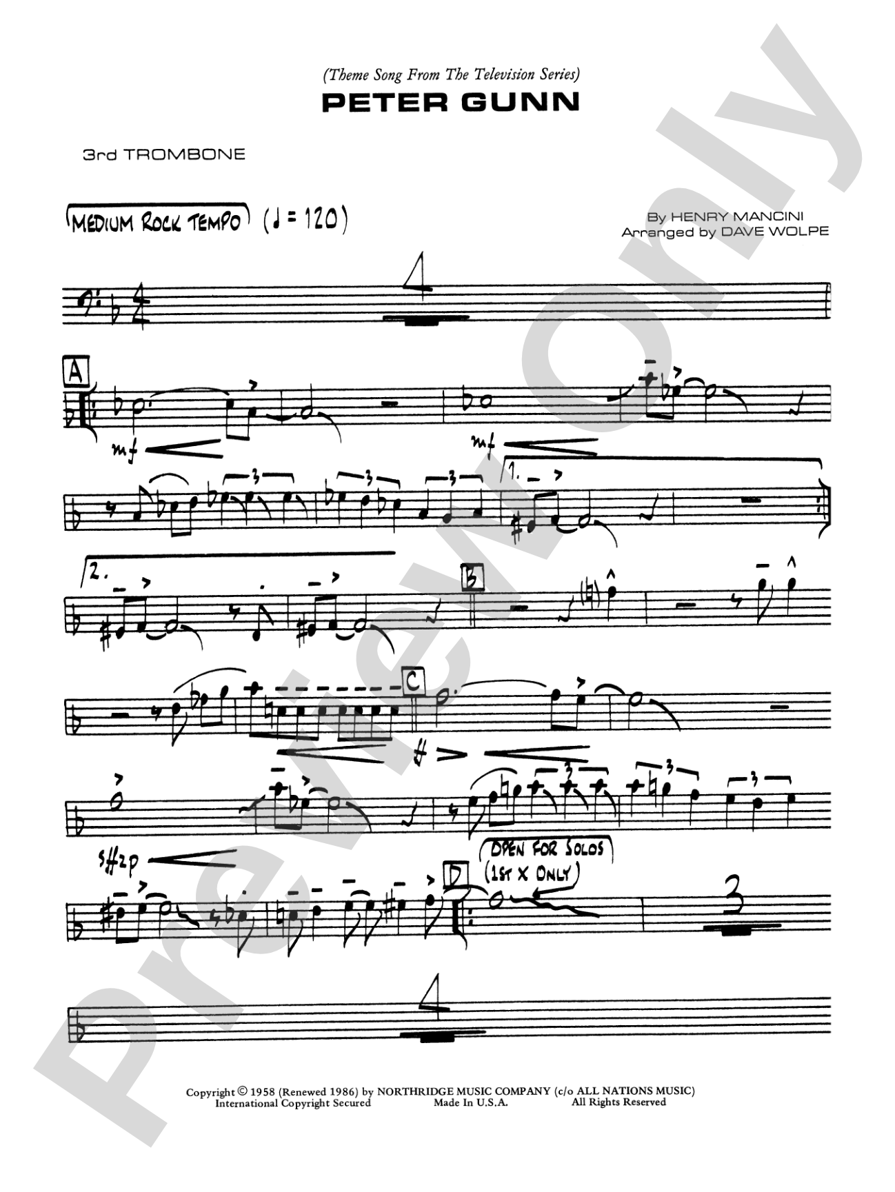 Peter Gunn: 3rd Trombone