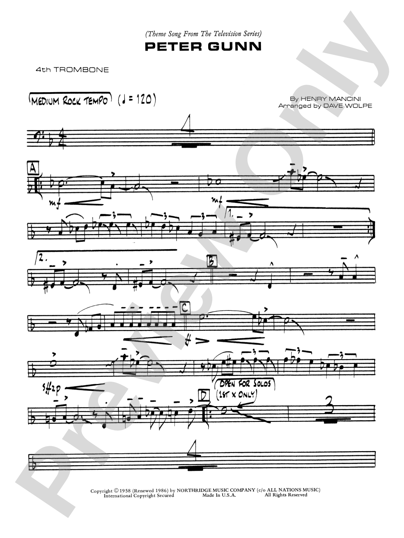 Peter Gunn: 4th Trombone