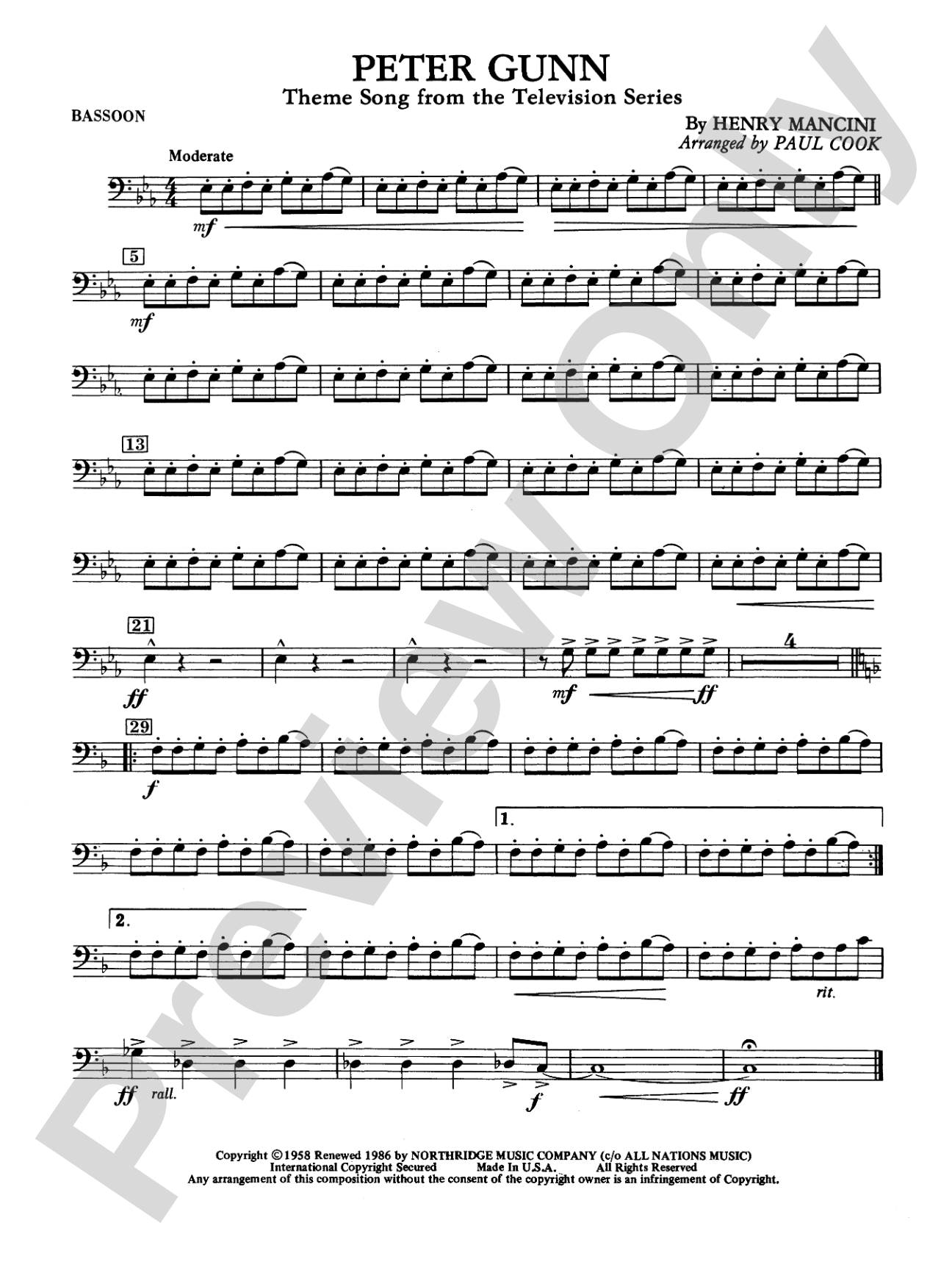 Peter Gunn: Bassoon