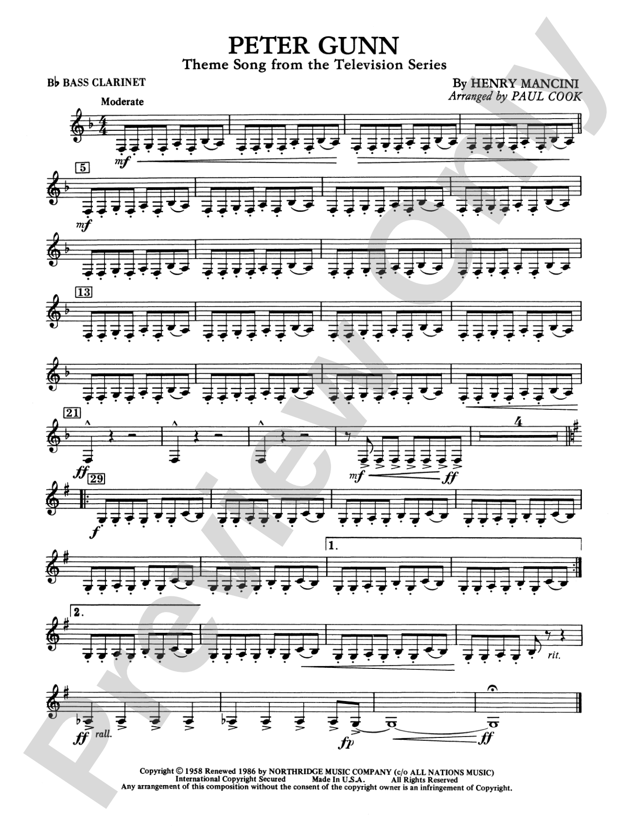 Peter Gunn: B-flat Bass Clarinet