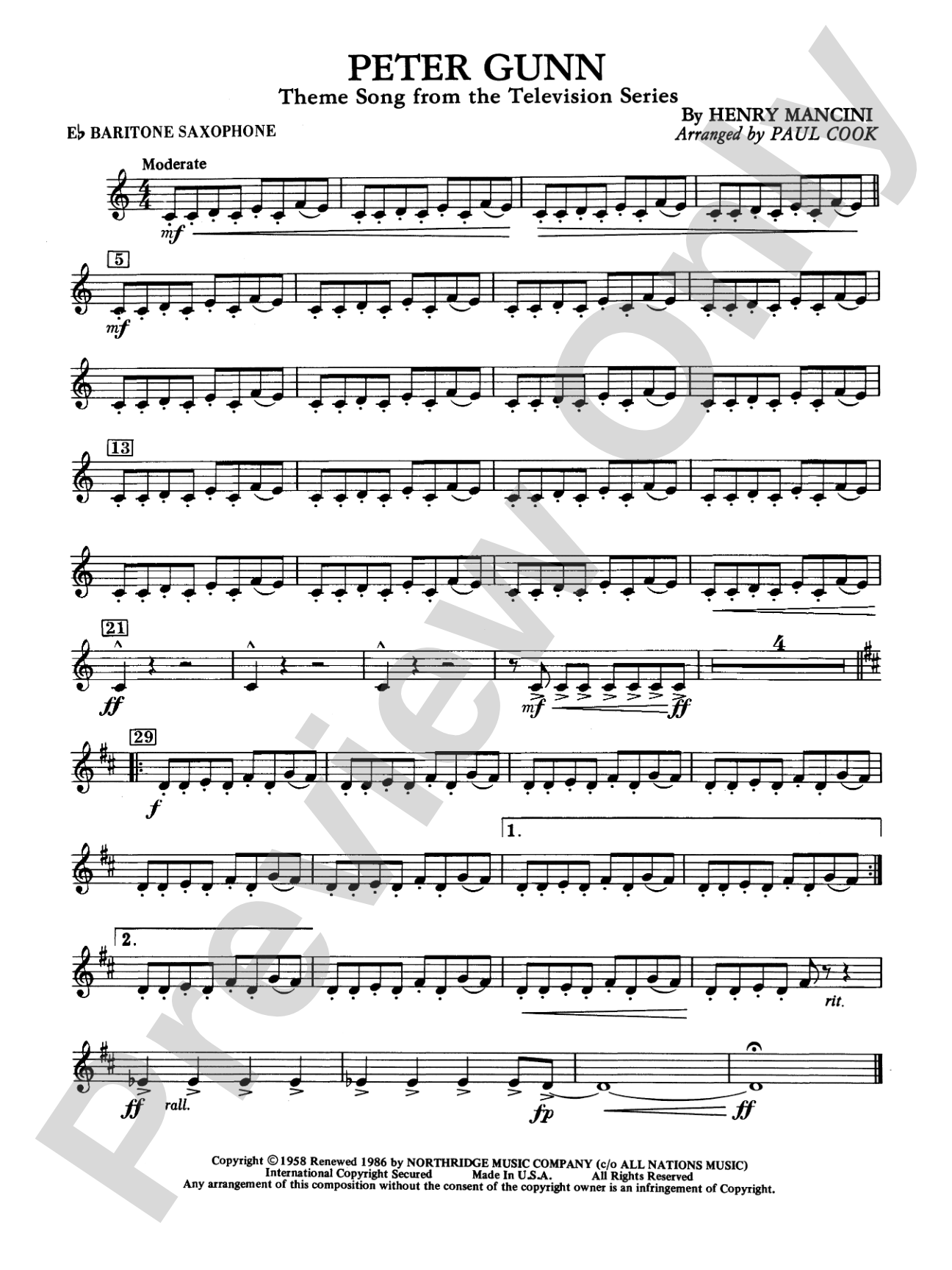 Peter Gunn: E-flat Baritone Saxophone