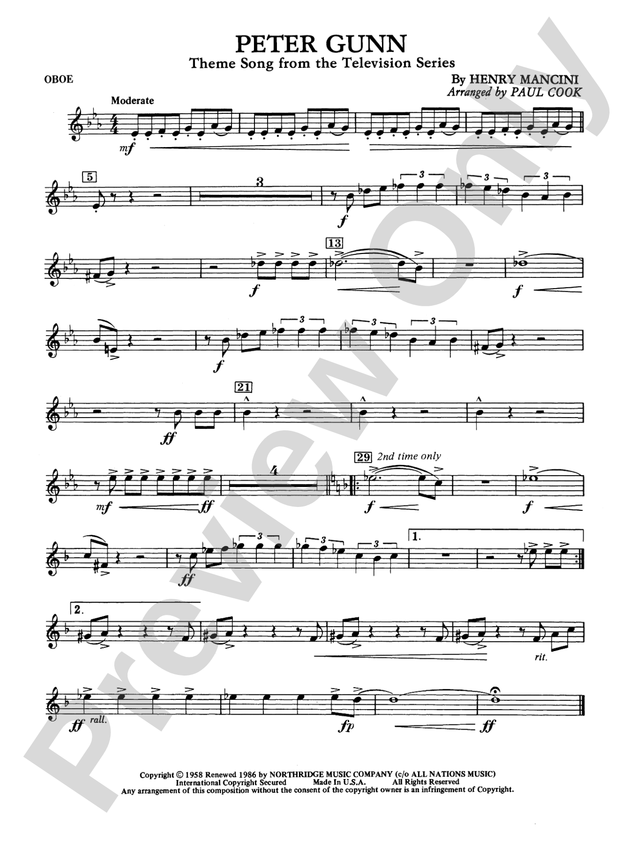 Peter Gunn: Oboe