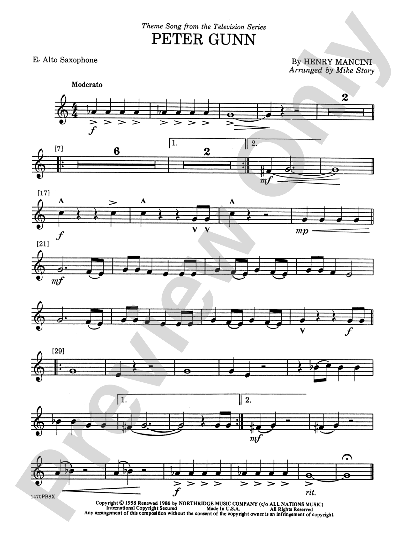 Peter Gunn: E-flat Alto Saxophone