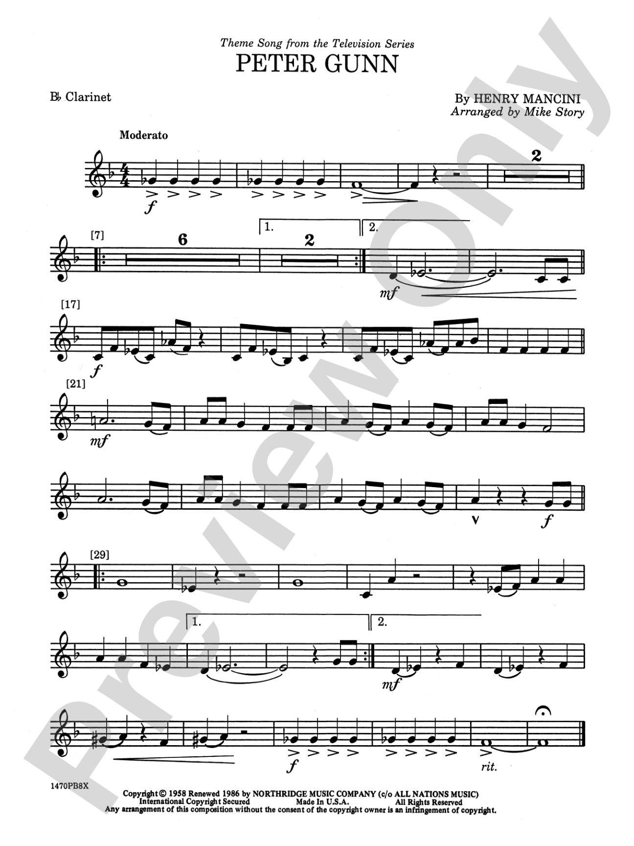 Peter Gunn: 1st B-flat Clarinet