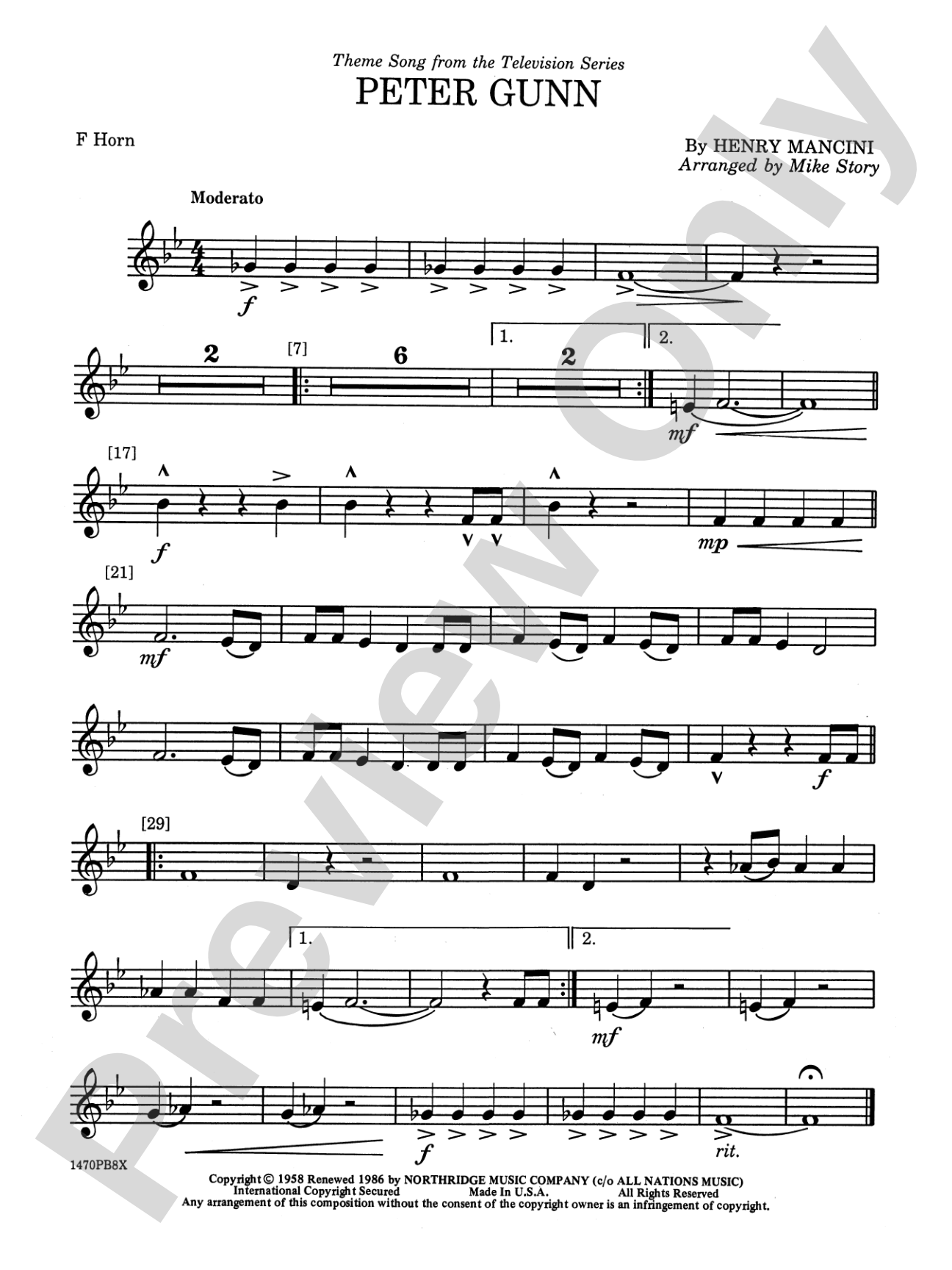 Peter Gunn: 1st F Horn