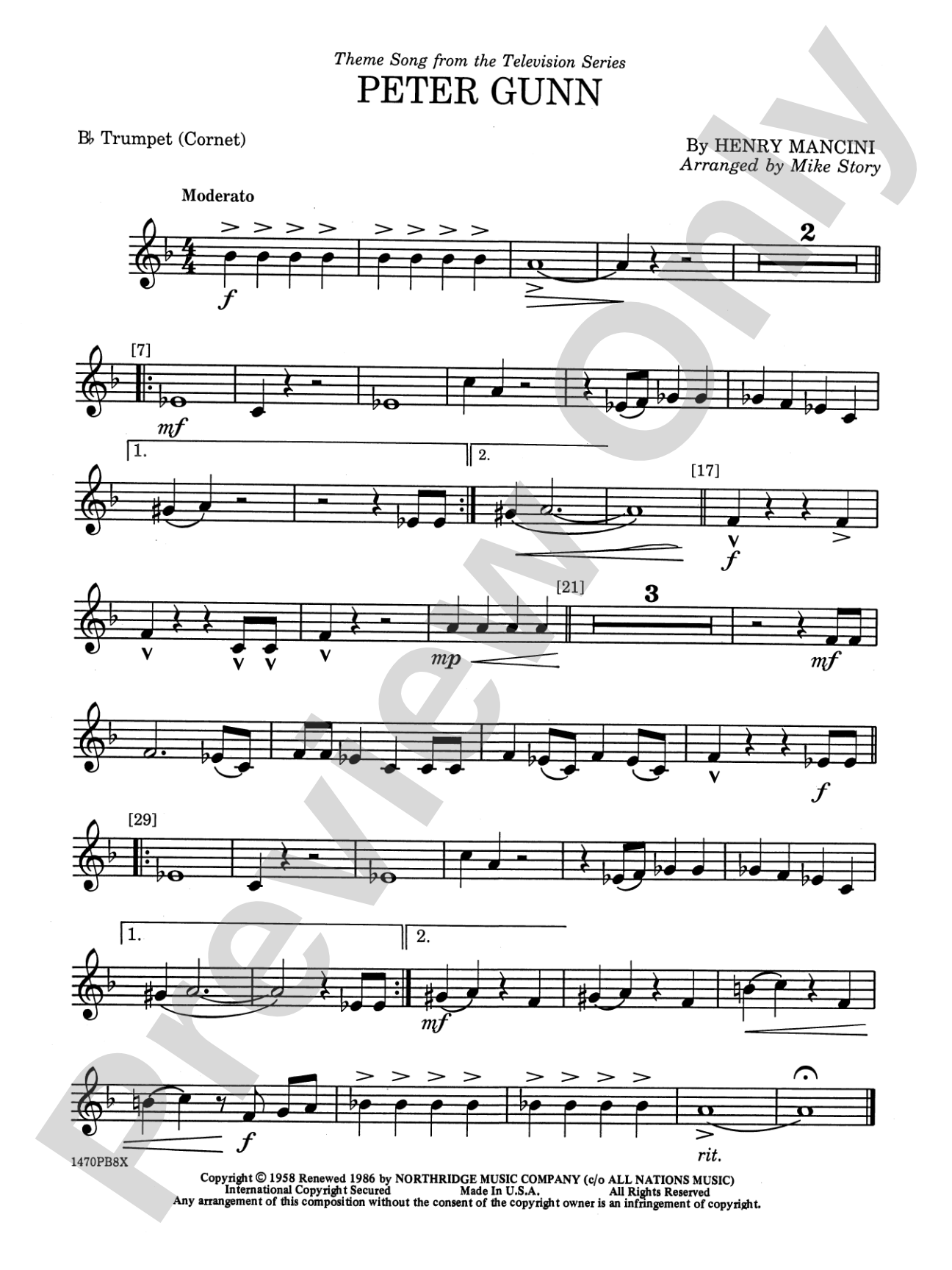 Peter Gunn: 1st B-flat Trumpet